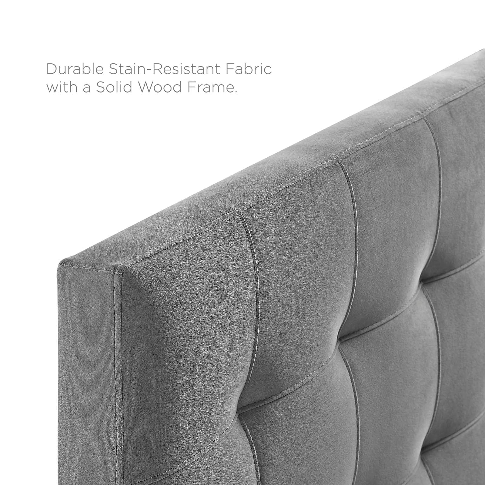 Modway Headboards - Lily Biscuit Tufted Full Performance Velvet Headboard Gray