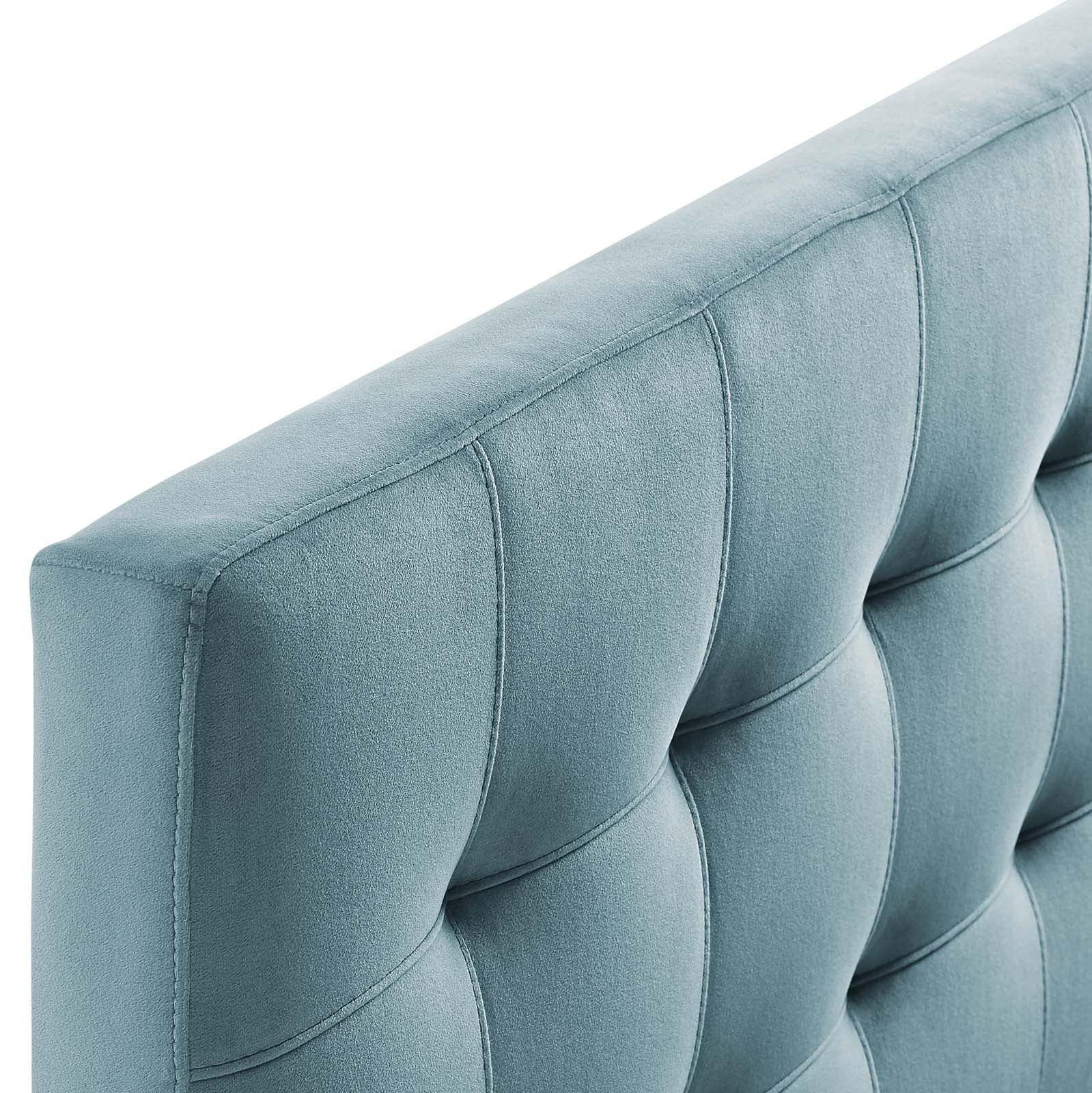 Modway Headboards - Lily Queen Biscuit Tufted Performance Velvet Headboard Light Blue