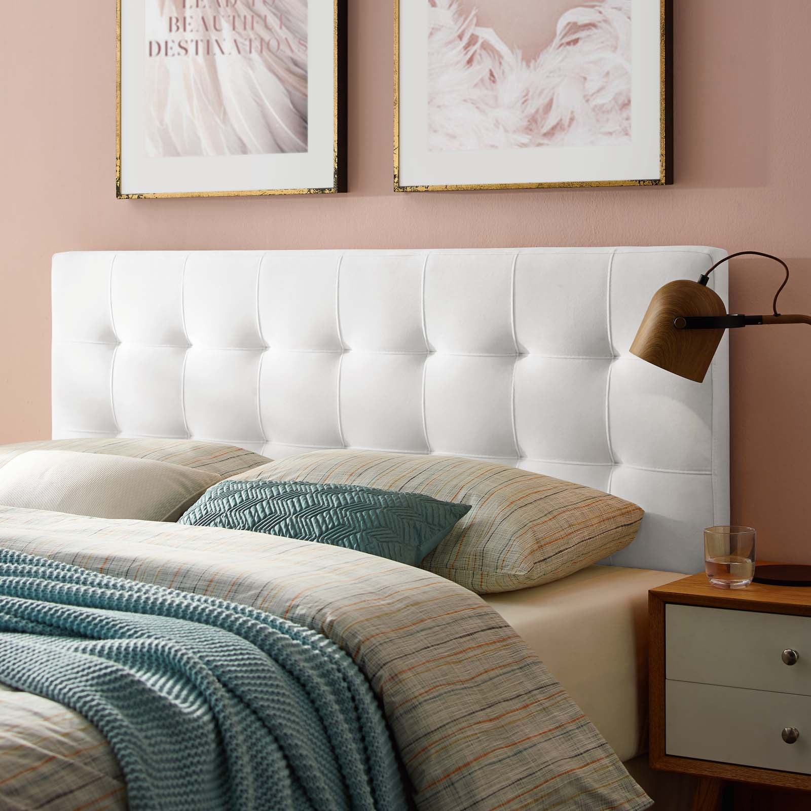 Modway Headboards - Lily King Biscuit Tufted Headboard White