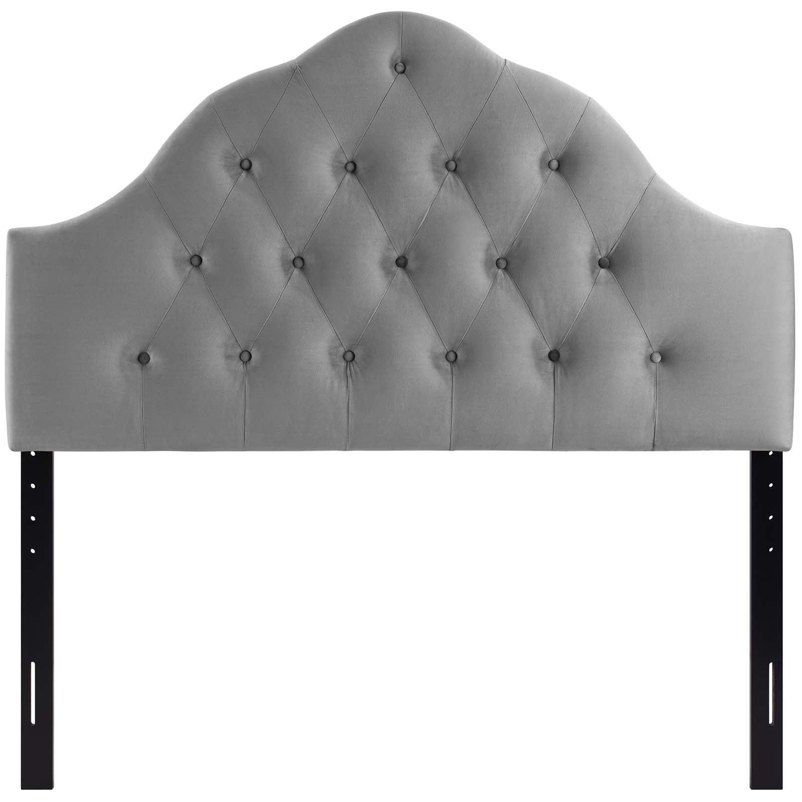 Modway Headboards - Sovereign Queen Diamond Tufted Performance Velvet Headboard Gray