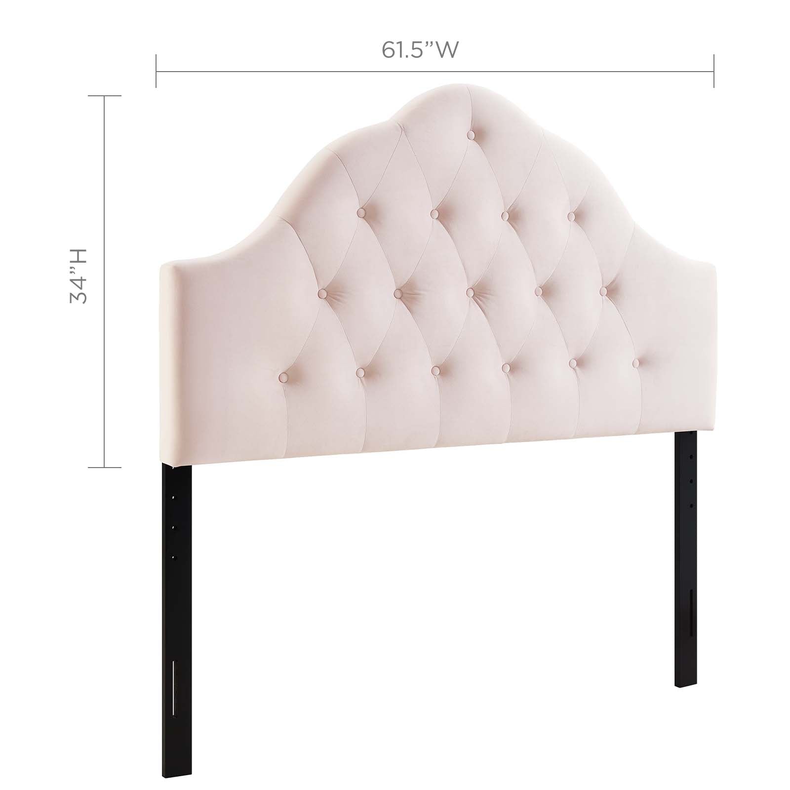 Modway Headboards - Sovereign Queen Diamond Tufted Performance Velvet Headboard Pink