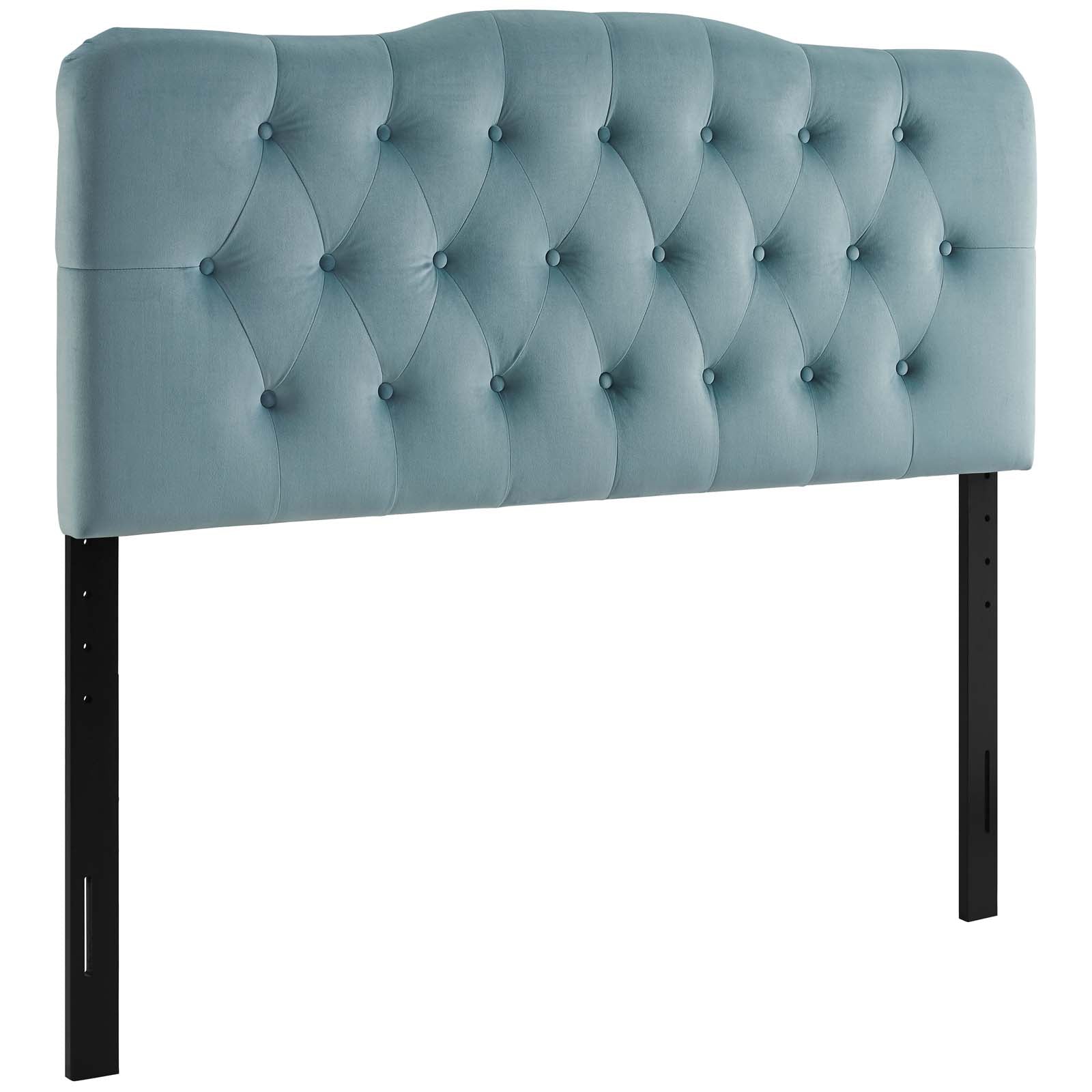 Modway Headboards - Annabel King Diamond Tufted Performance Velvet Headboard Light Blue