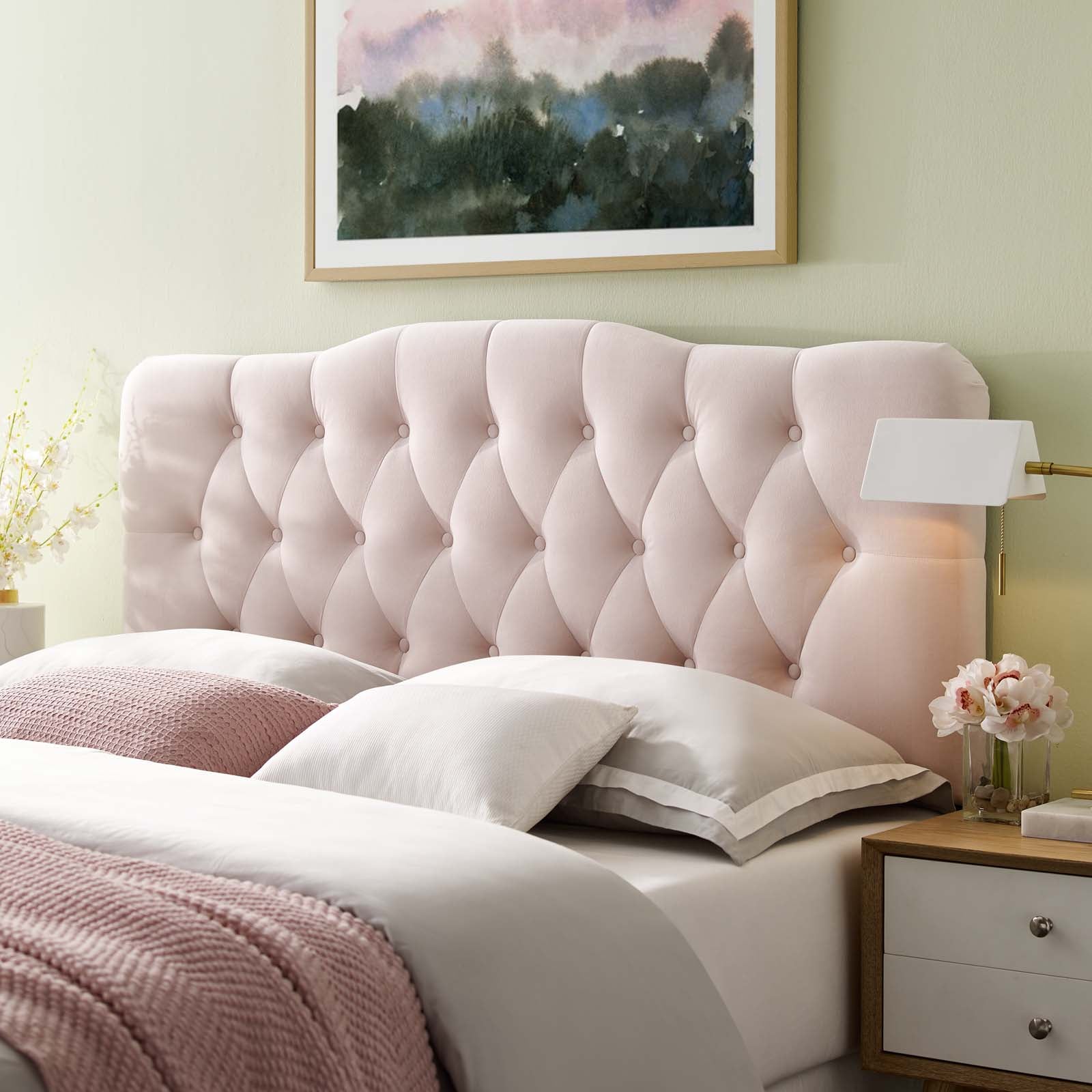 Modway Headboards - Annabel Full Diamond Tufted Performance Velvet Headboard Pink