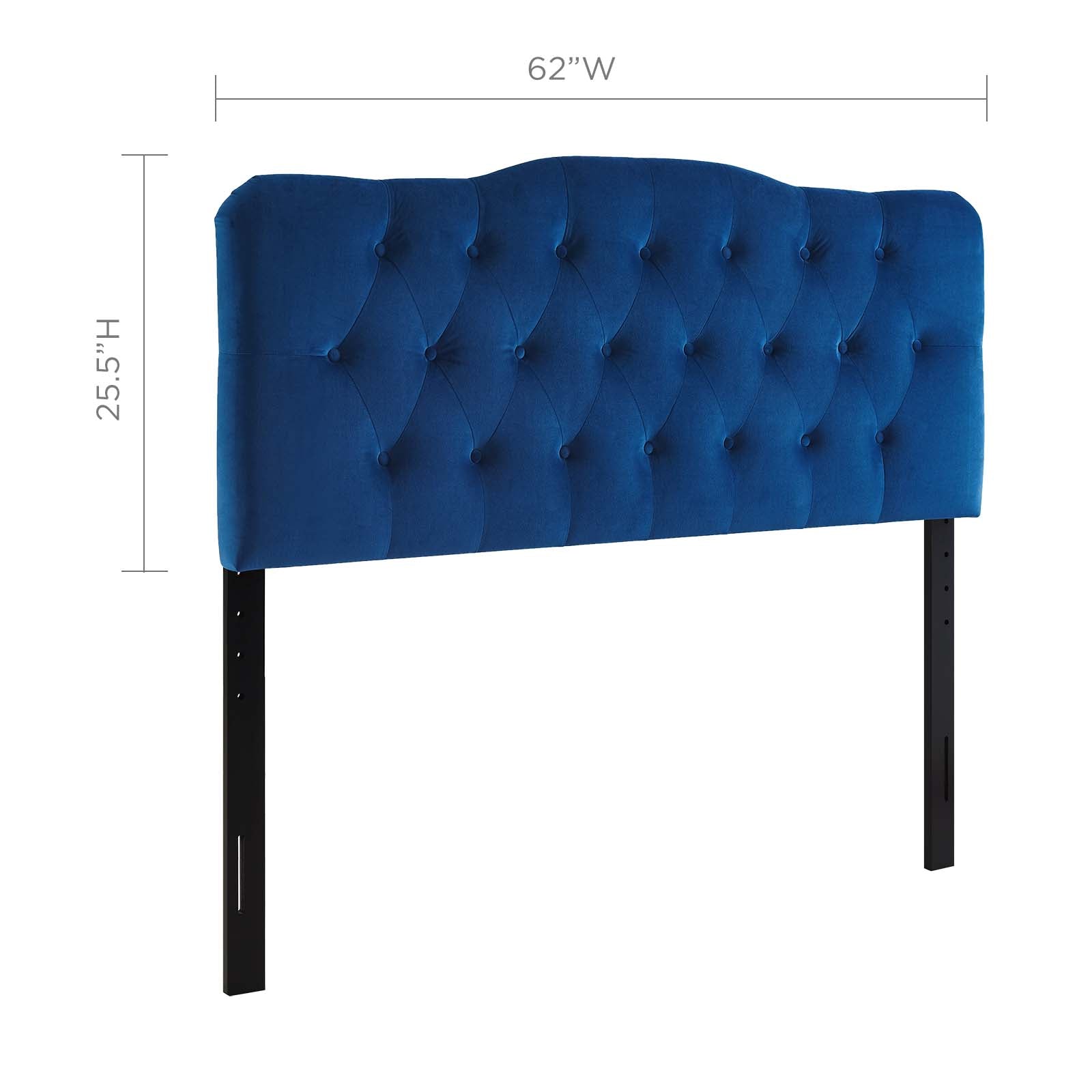 Modway Headboards - Annabel Queen Diamond Tufted Performance Velvet Headboard Navy