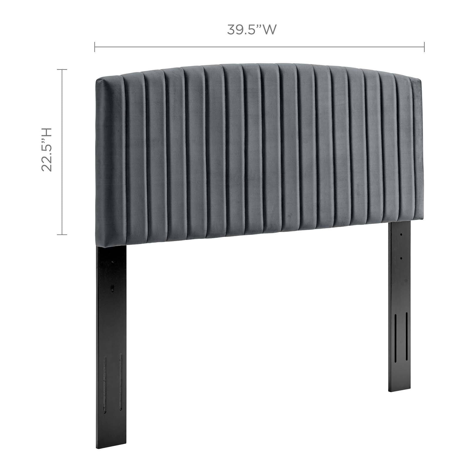 Modway Headboards - Rebecca Performance Velvet Twin Headboard Charcoal