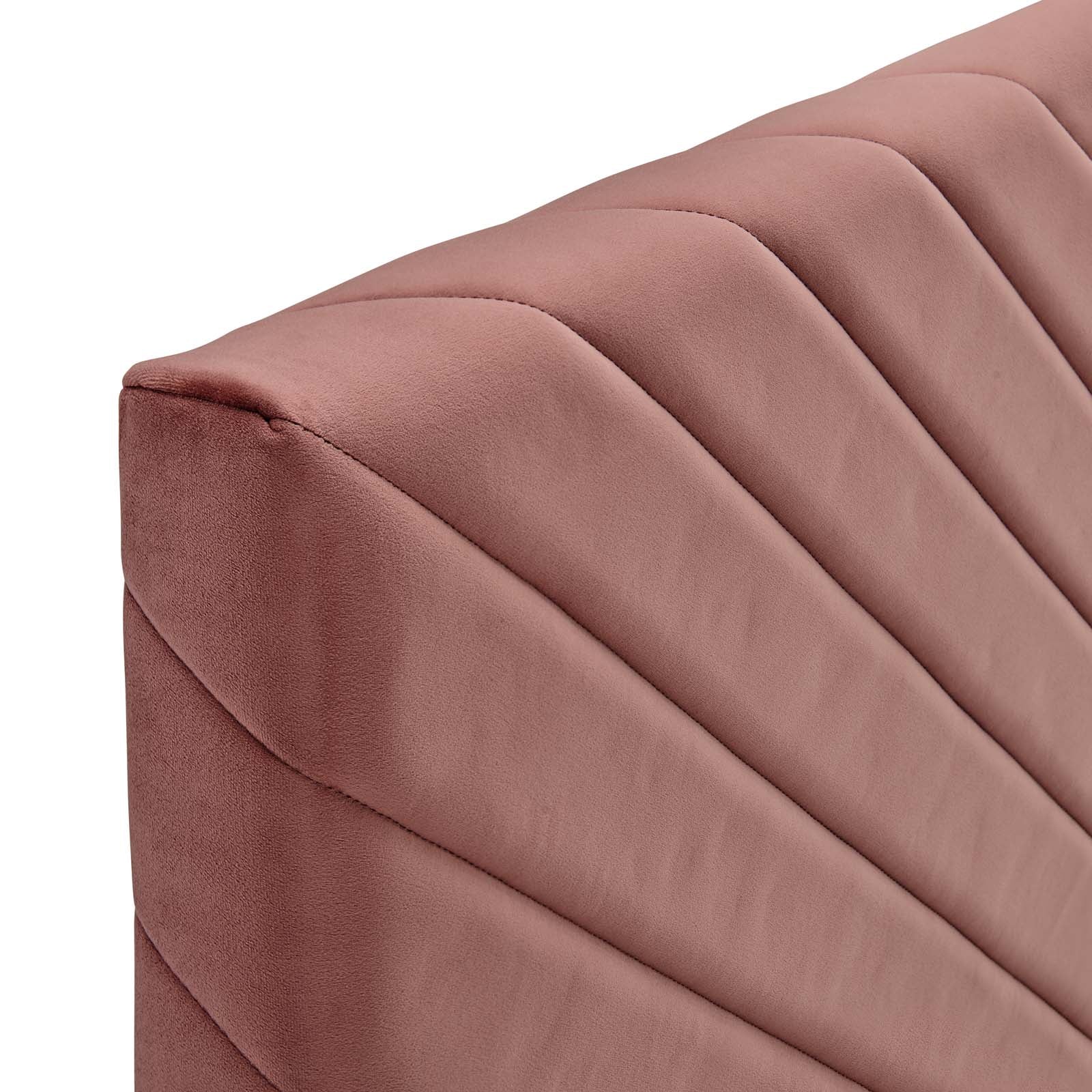 Modway Headboards - Alyson Angular Channel Tufted Twin Headboard Dusty Rose