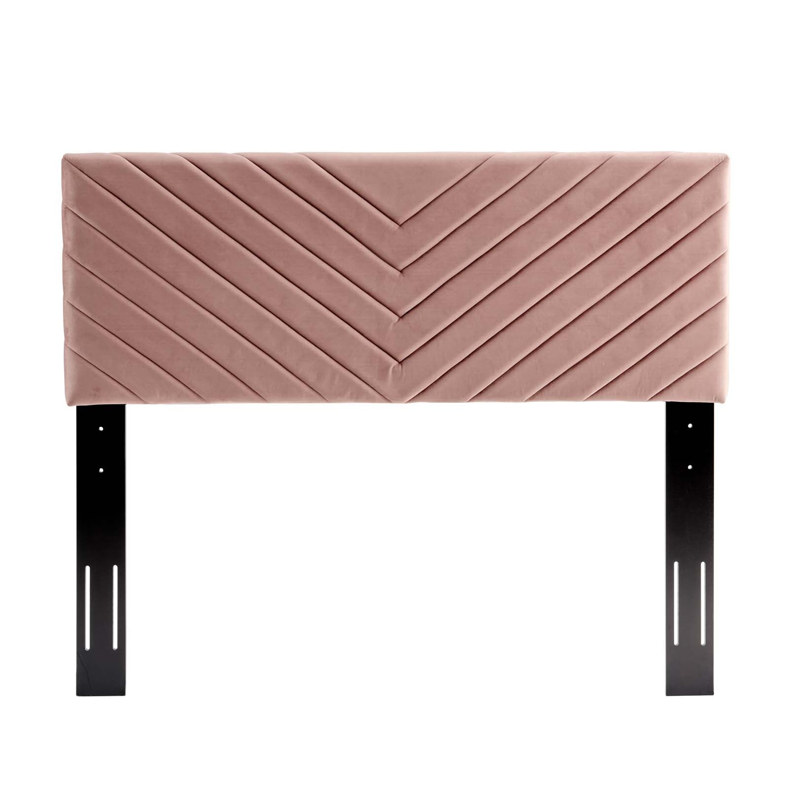 Modway Headboards - Alyson Angular Performance Velvet Full / Queen Headboard Dusty Rose