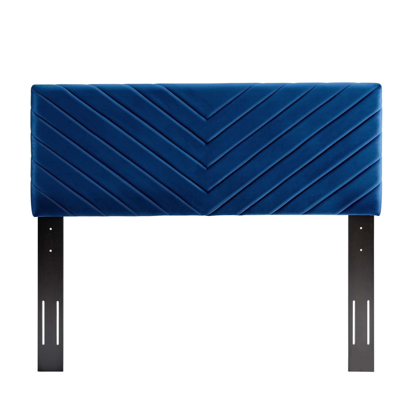 Modway Headboards - Alyson Angular Channel Performance Velvet Full / Queen Headboard Navy