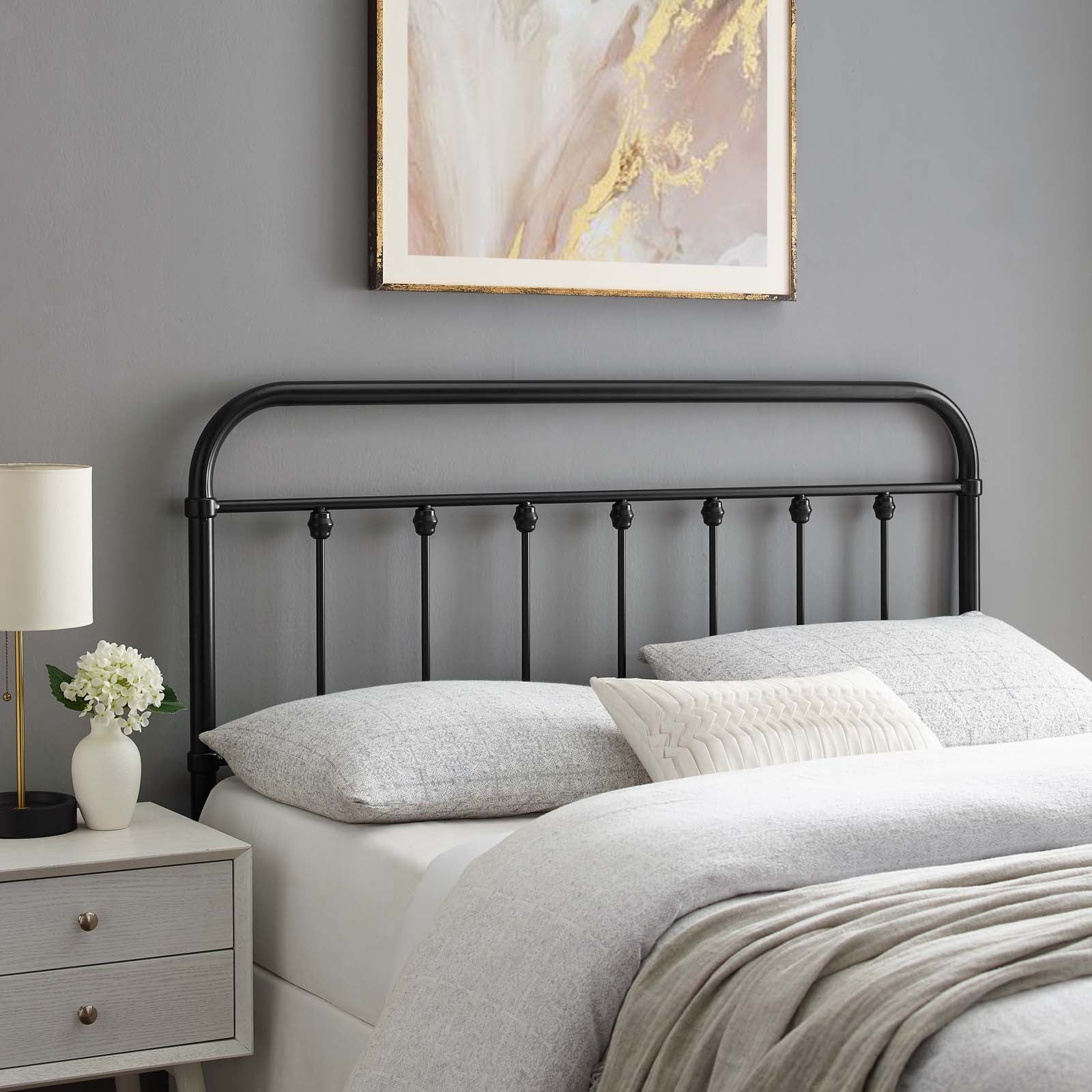 Modway Headboards - Sage Queen Metal Headboard Black