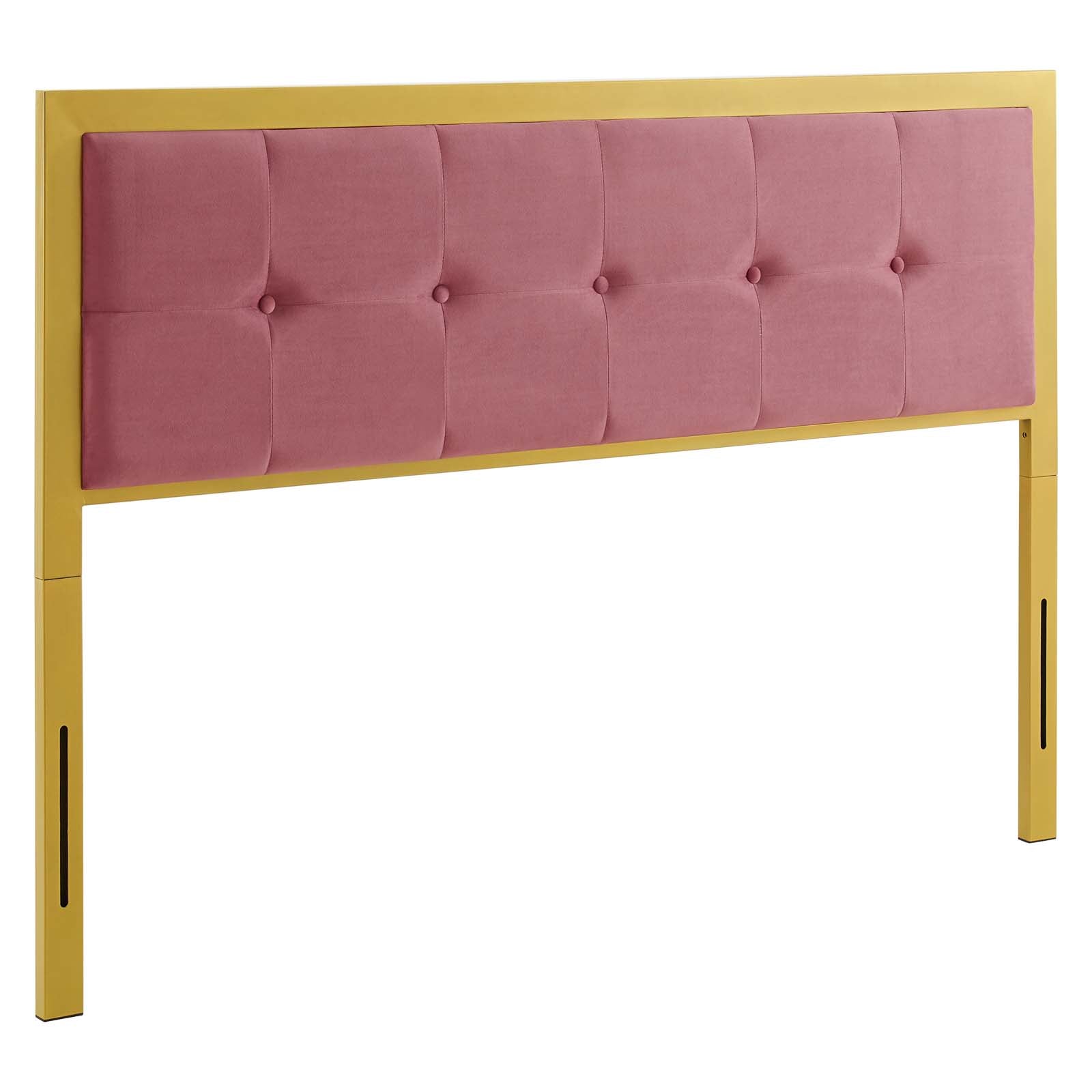 Modway Headboards - Teagan Tufted King Headboard Gold Dusty Rose