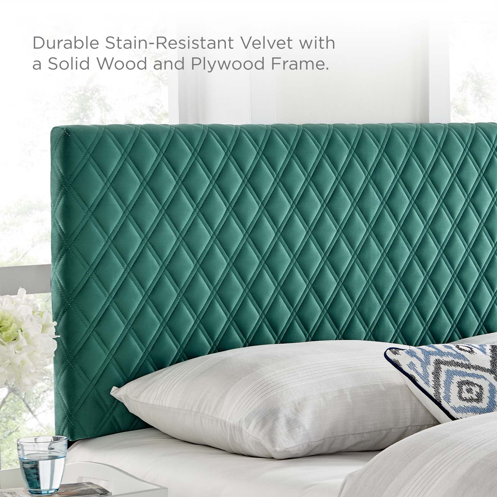 Modway Headboards - Angela Full/Queen Performance Velvet Headboard Teal