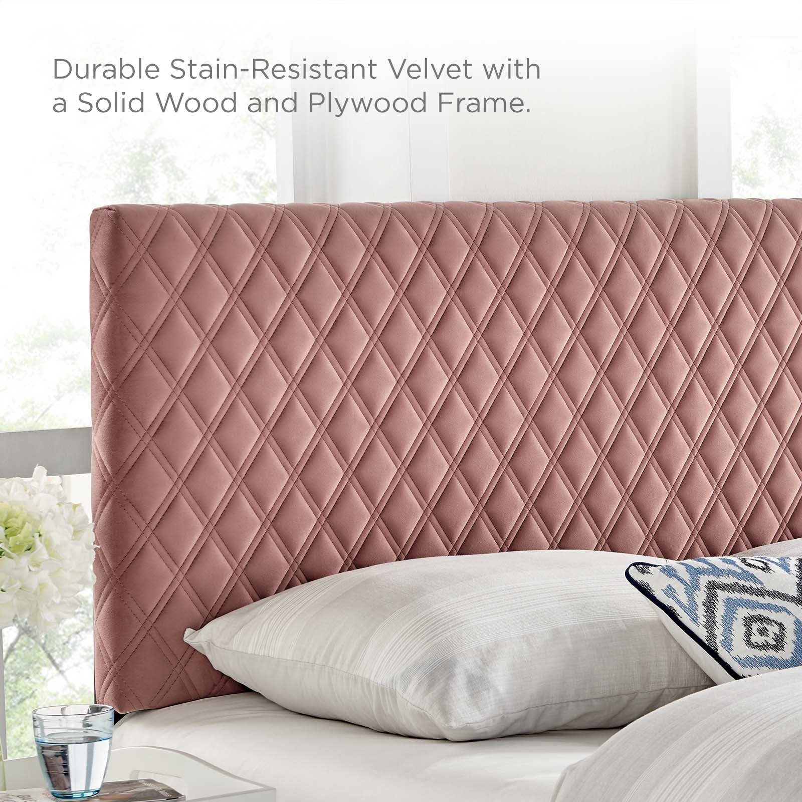 Modway Headboards - Angela King Performance Velvet Headboard Dusty Rose