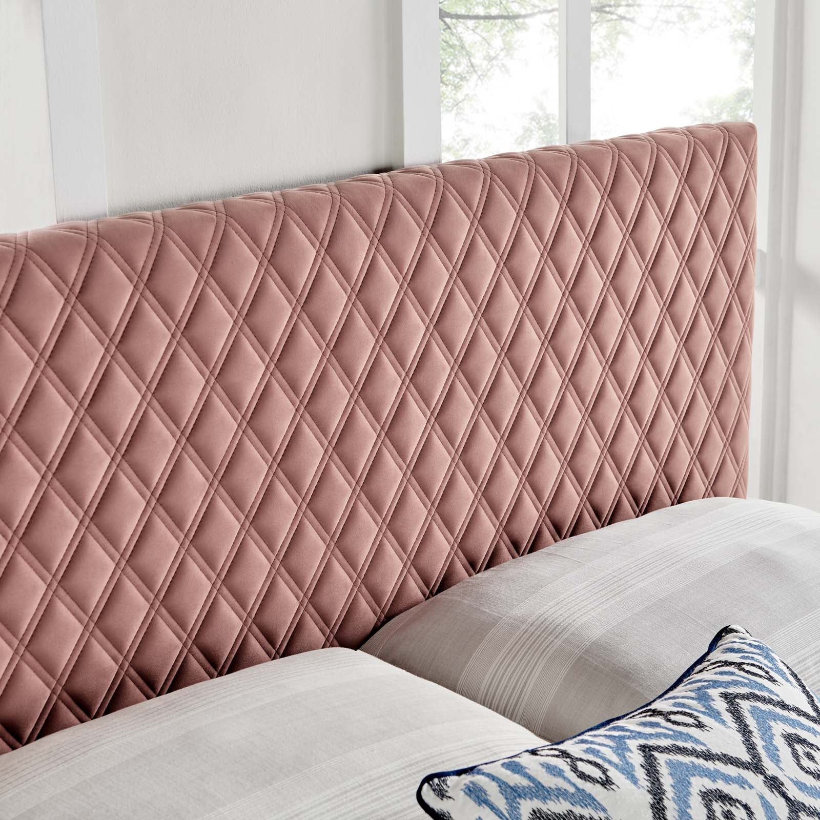 Modway Headboards - Angela King Performance Velvet Headboard Dusty Rose