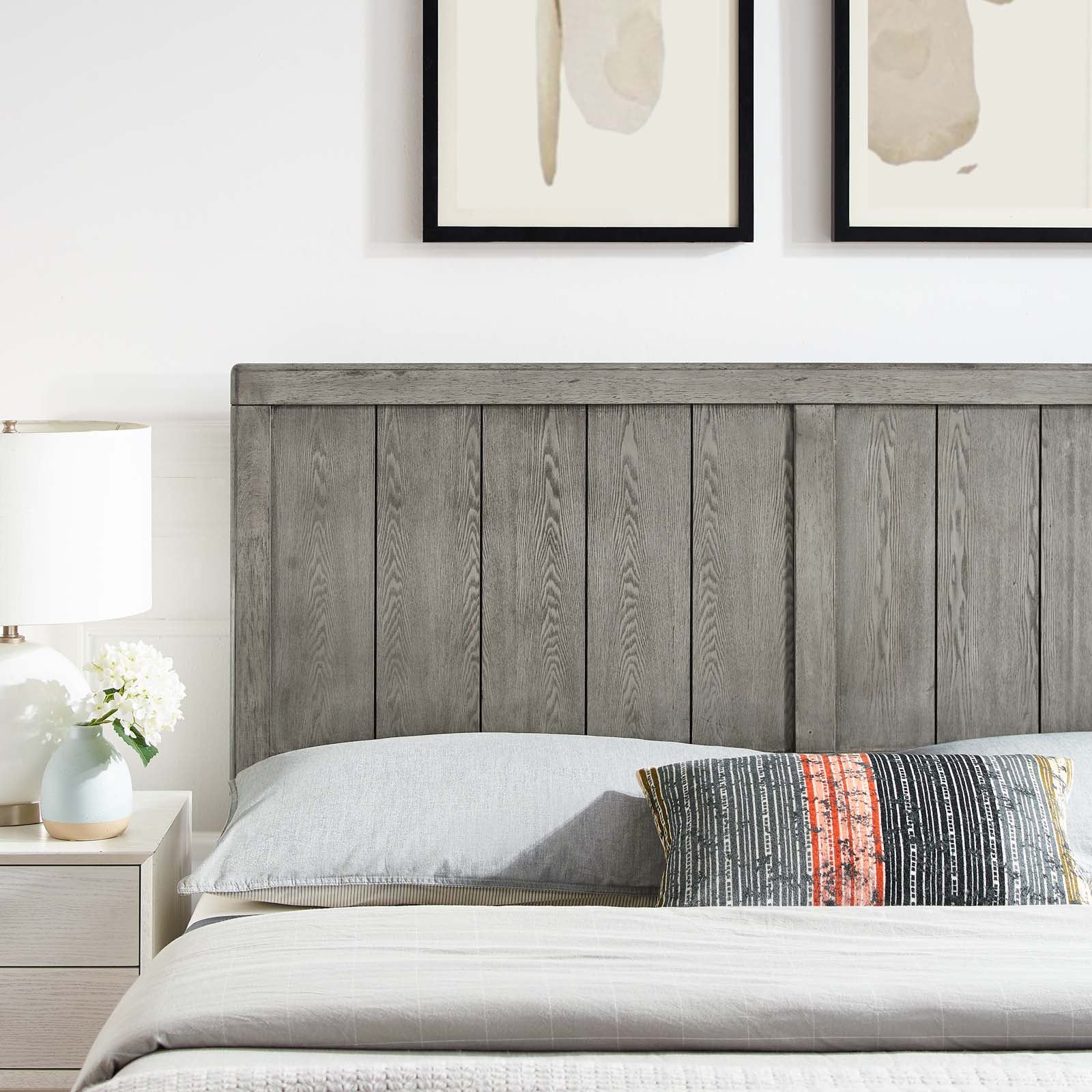 Modway Headboards - Robbie King Wood Headboard Gray