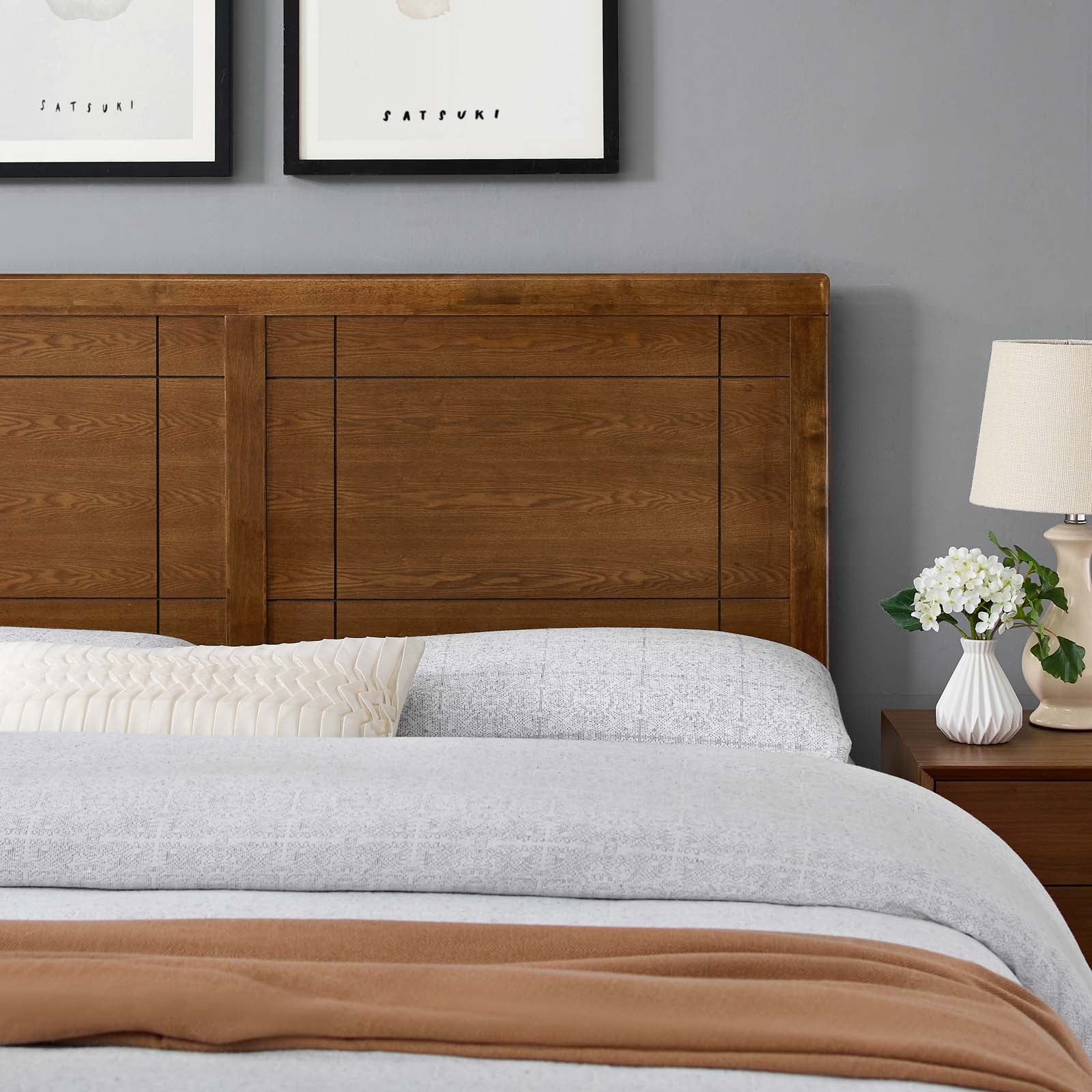 Modway Headboards - Archie King Wood Headboard Walnut