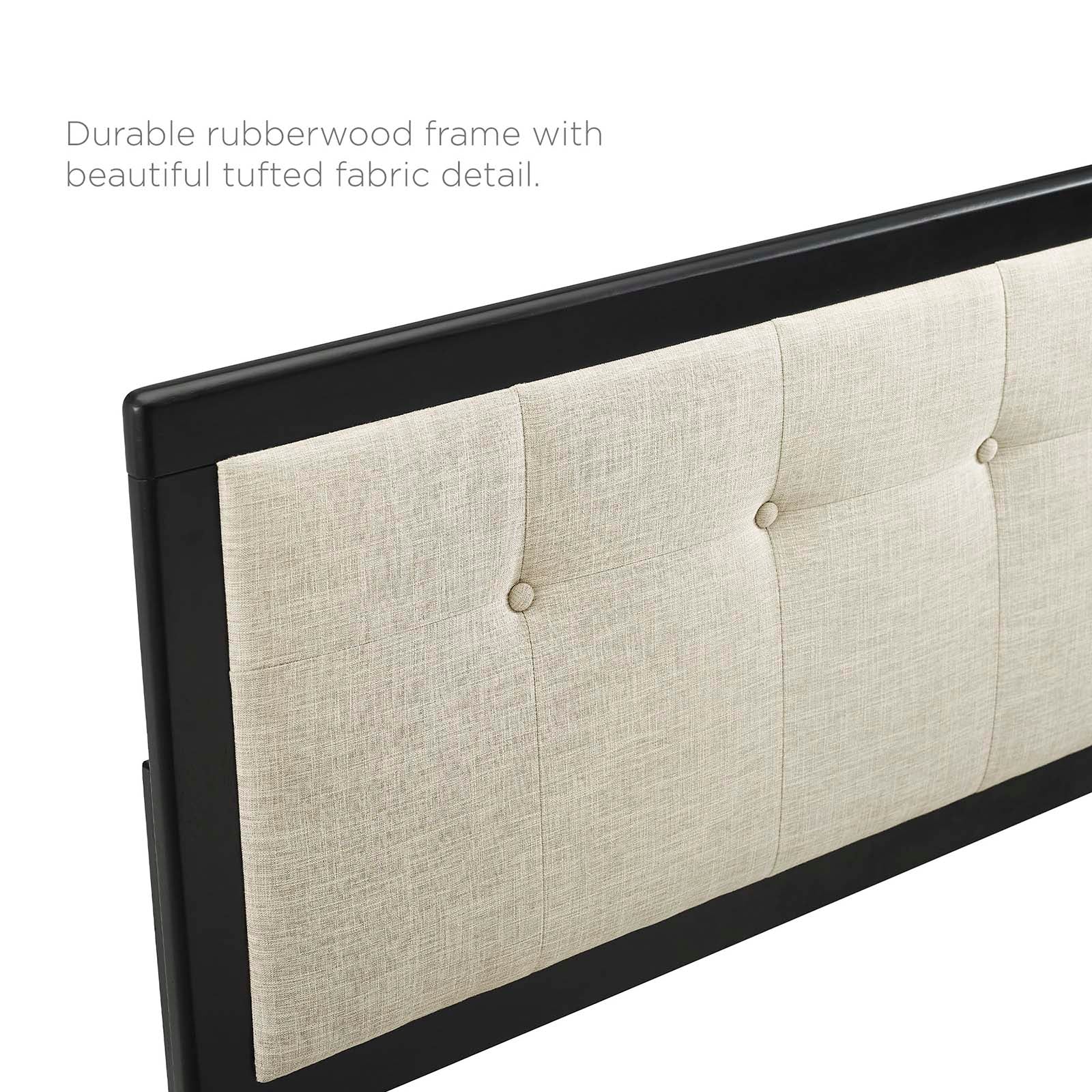 Modway Headboards - Draper Tufted Queen Fabric and Wood Headboard Black Beige