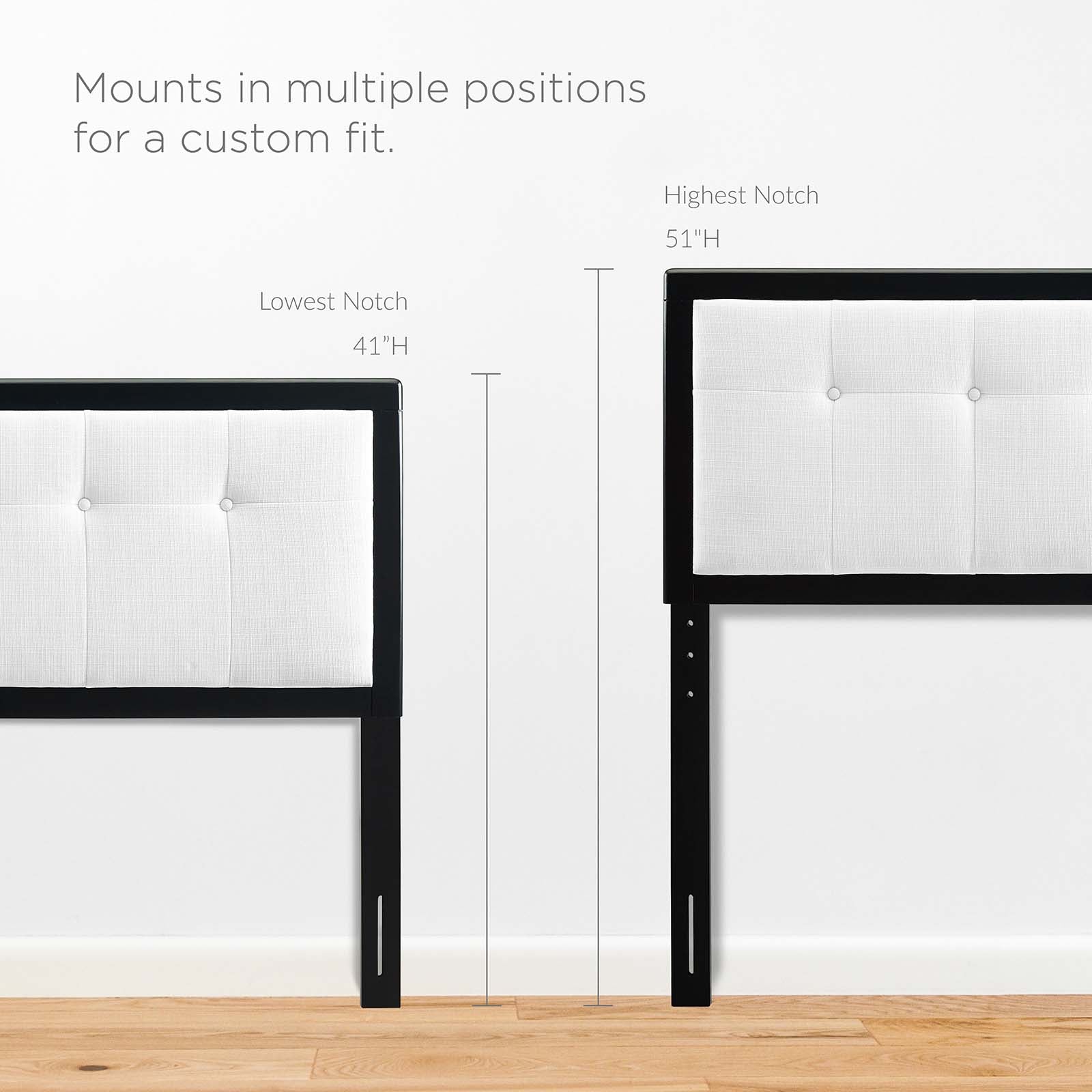 Modway Headboards - Draper Tufted Queen Fabric and Wood Headboard Black White