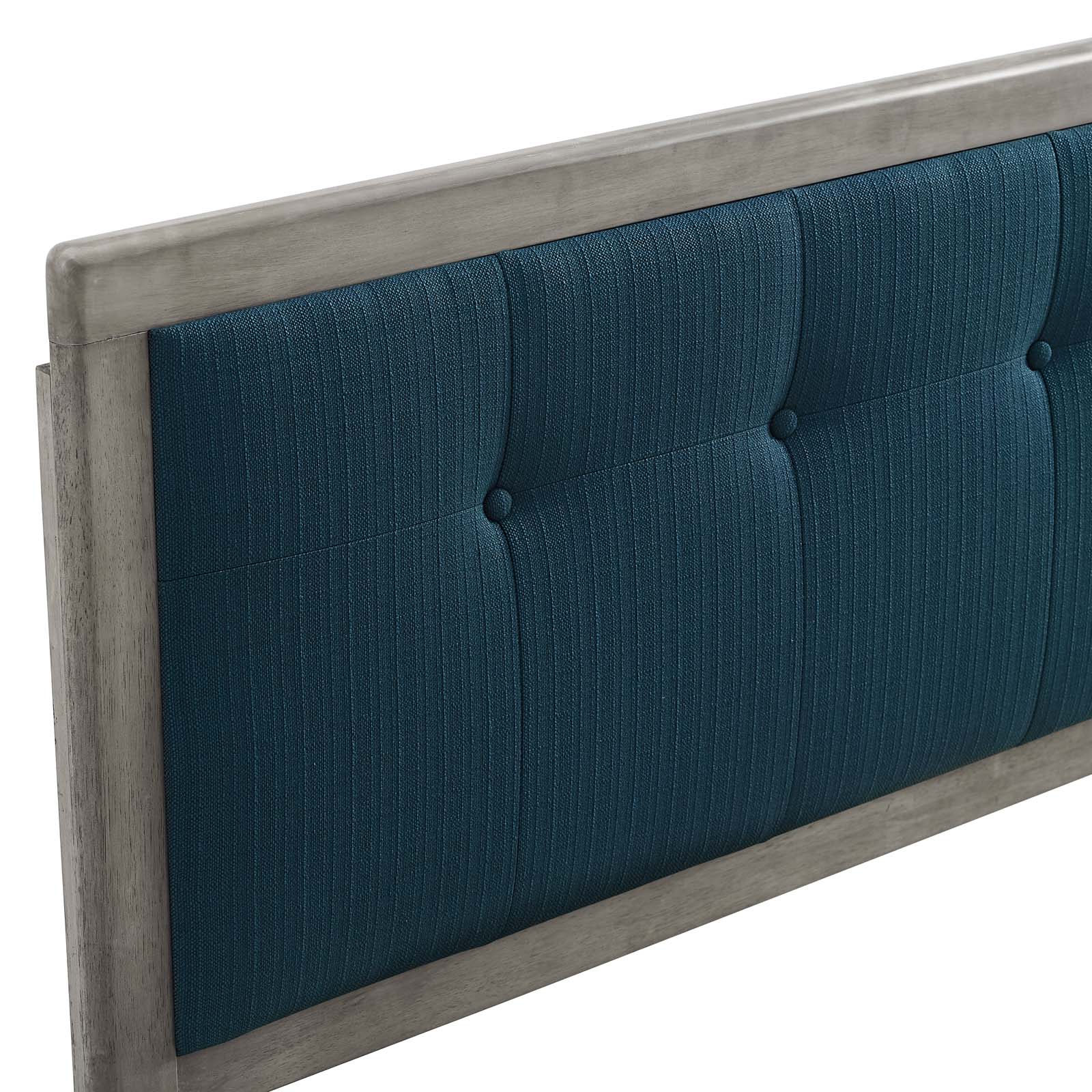 Modway Headboards - Draper Tufted Queen Fabric And Wood Headboard Gray Azure