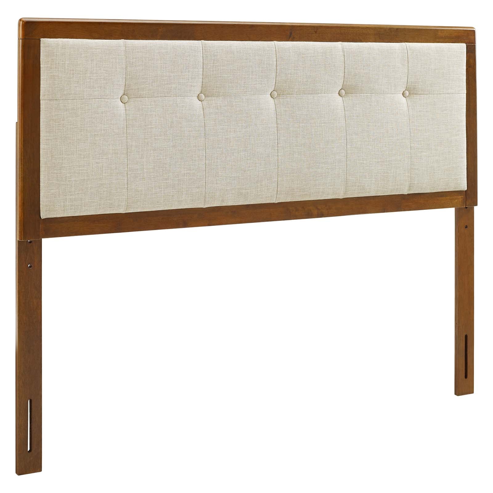 Modway Headboards - Draper Tufted King Fabric and Wood Headboard Walnut Beige