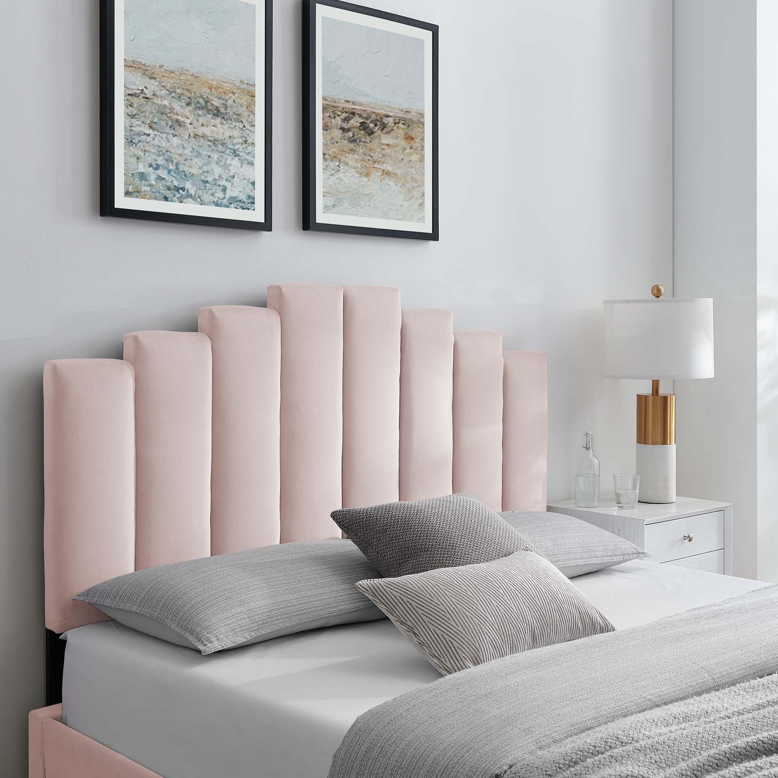 Modway Headboards - Noelle Performance Velvet Full/Queen Headboard Pink