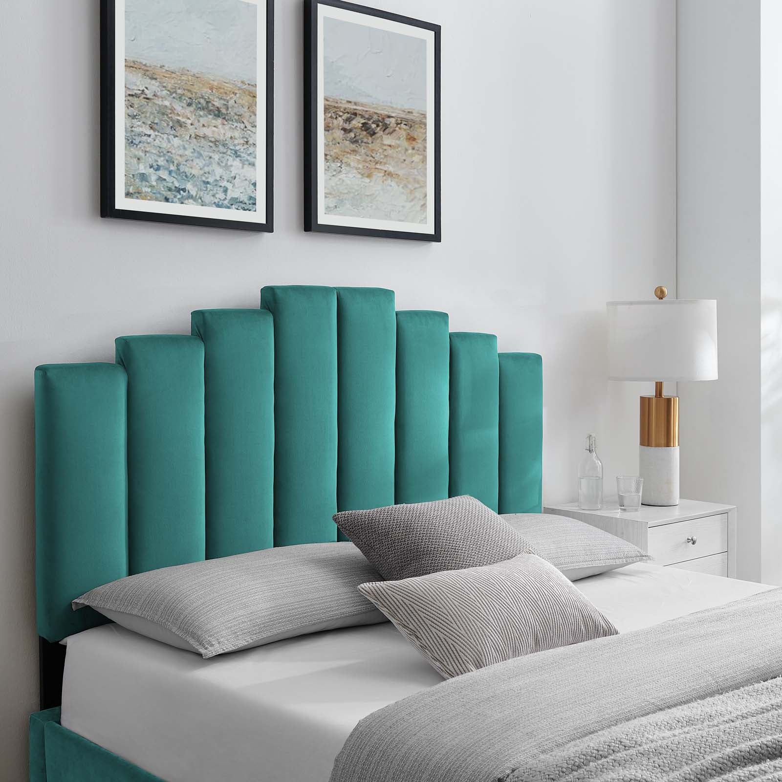 Modway Headboards - Noelle Performance Velvet Full/Queen Headboard Teal