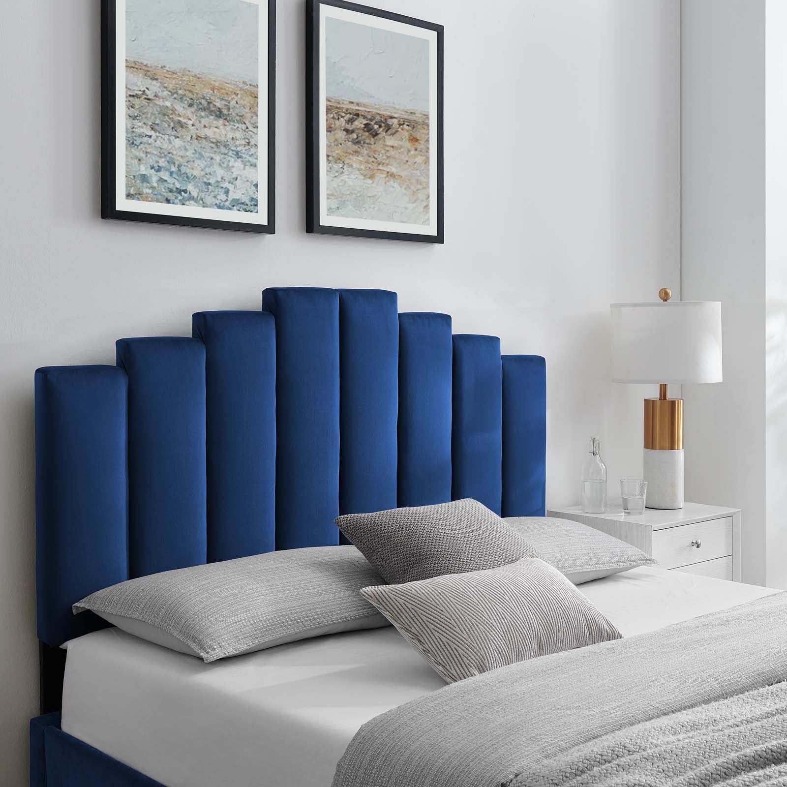 Modway Headboards - Noelle Performance Velvet King/California King Headboard Navy