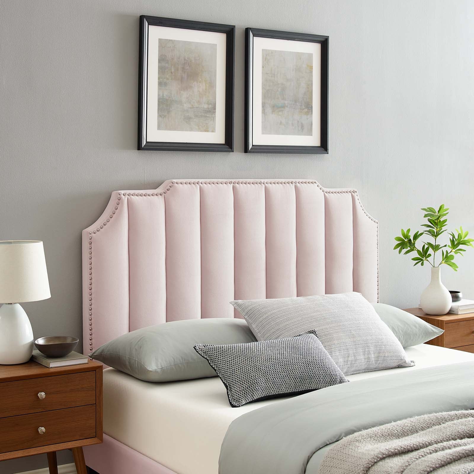 Modway Headboards - Rosalind Performance Velvet Full/Queen Headboard Pink