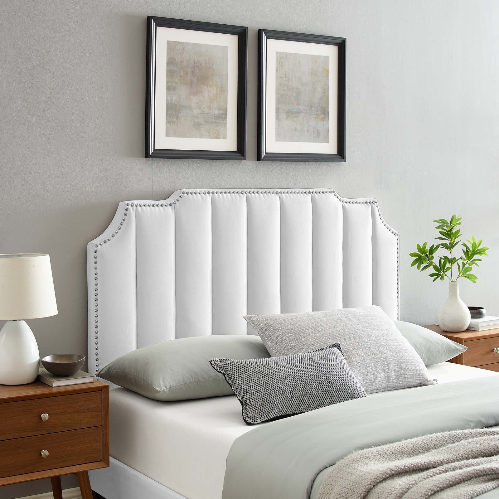 Modway Headboards - Rosalind Performance Velvet King/California King Headboard White