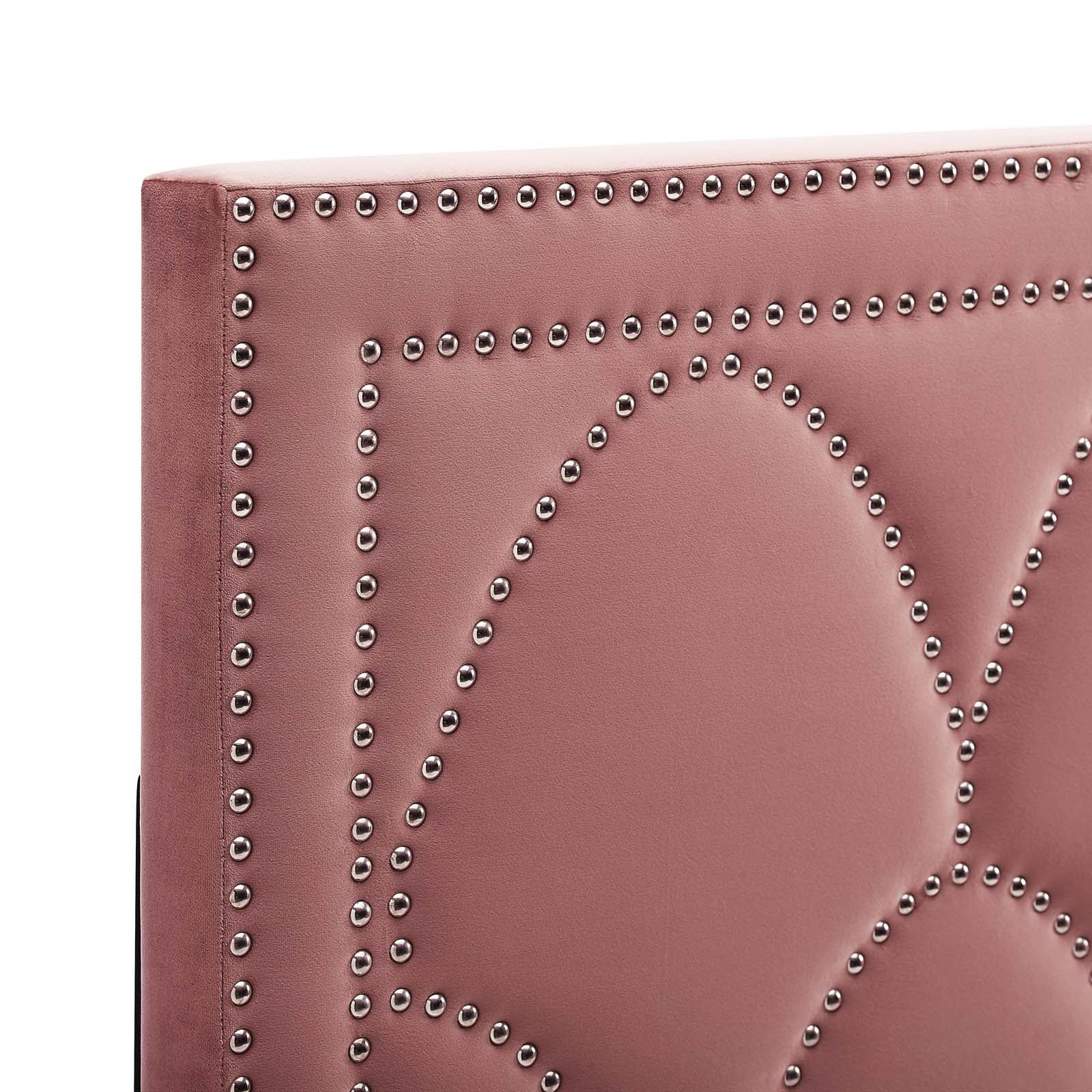 Modway Headboards - Greta Performance Velvet Twin Headboard Dusty Rose