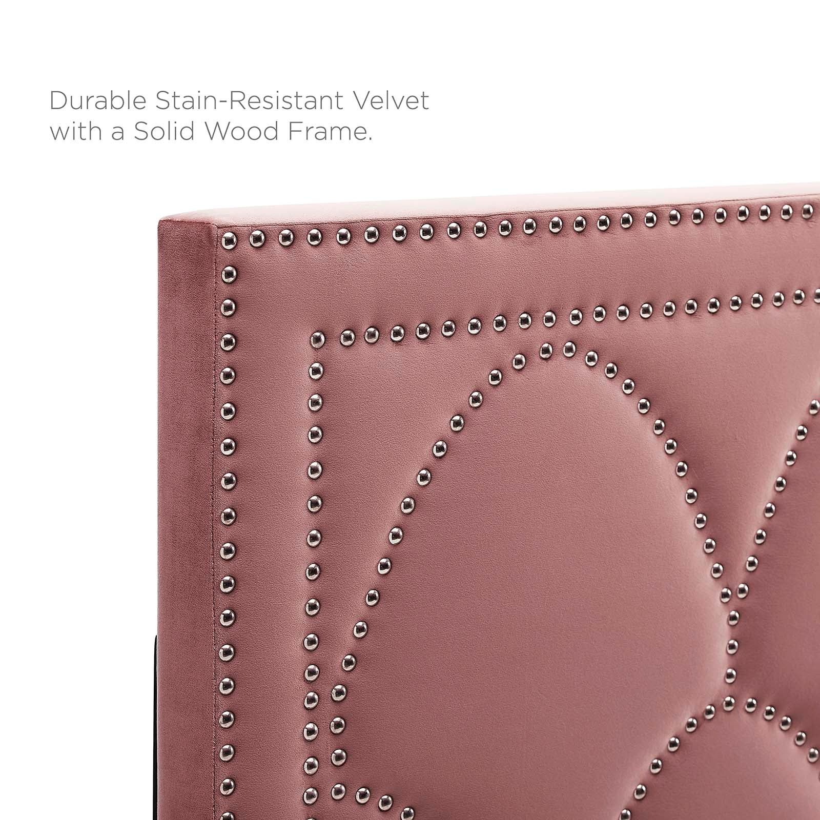 Modway Headboards - Greta Performance Velvet Twin Headboard Dusty Rose