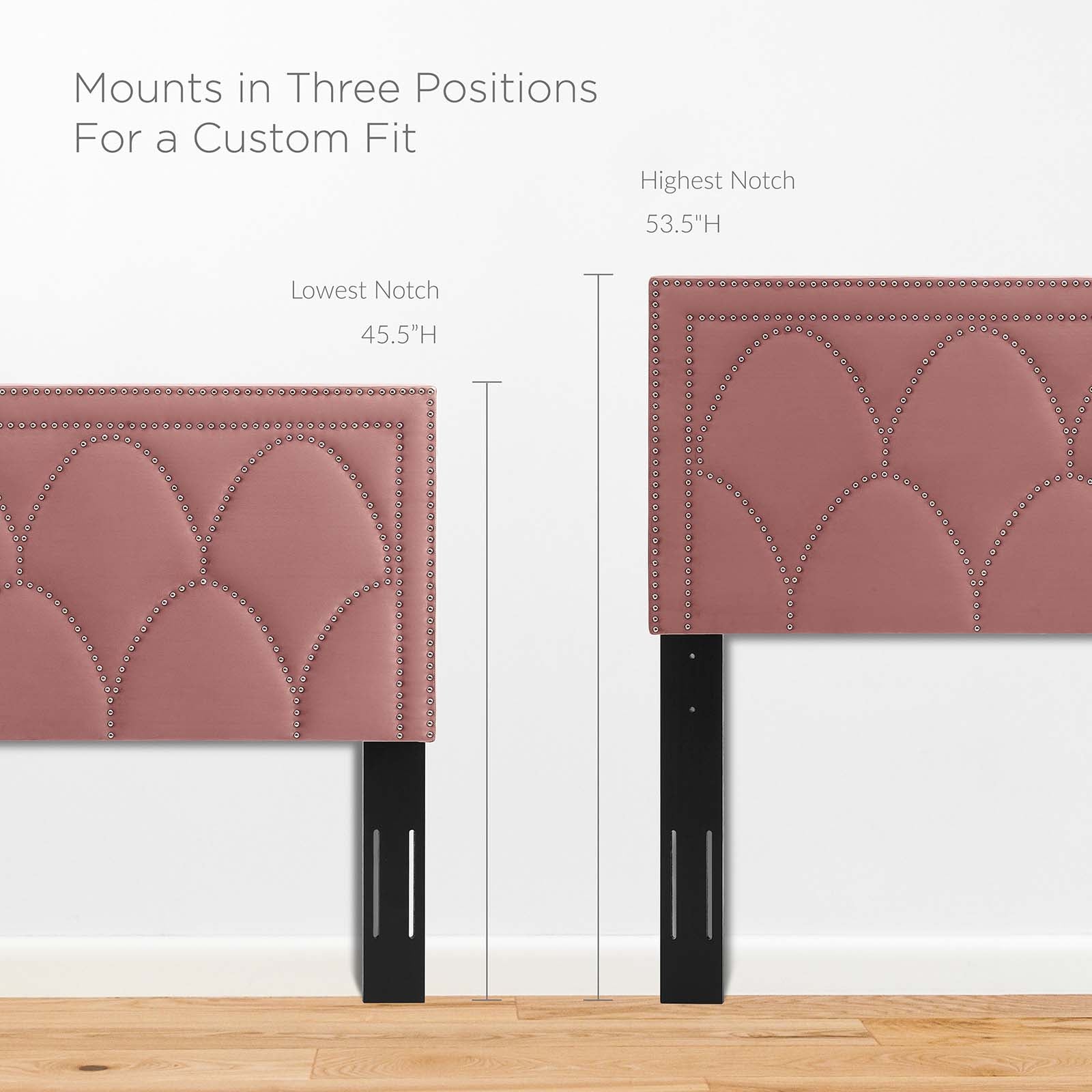 Modway Headboards - Greta Performance Velvet Twin Headboard Dusty Rose