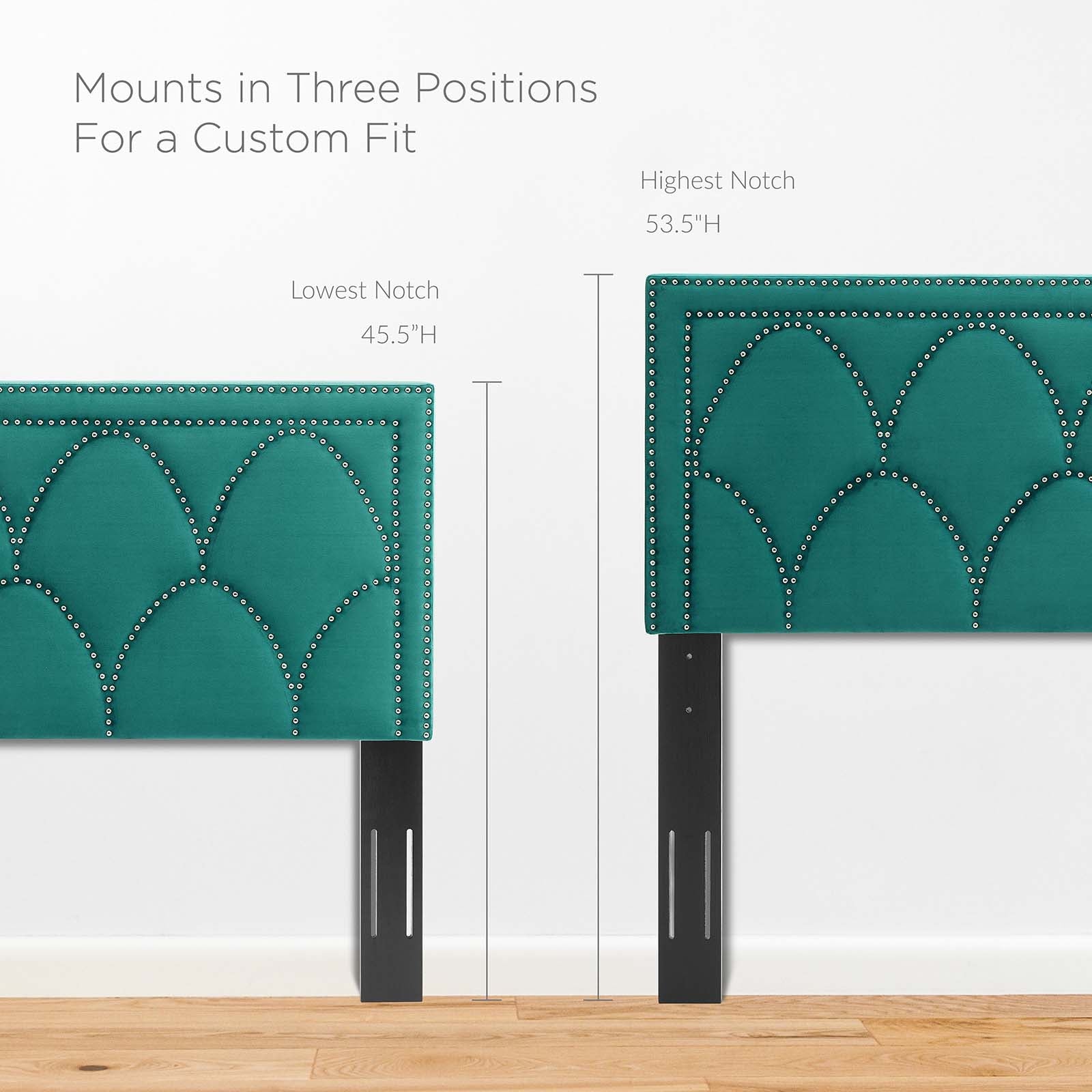 Modway Headboards - Greta Performance Velvet Twin Headboard Teal