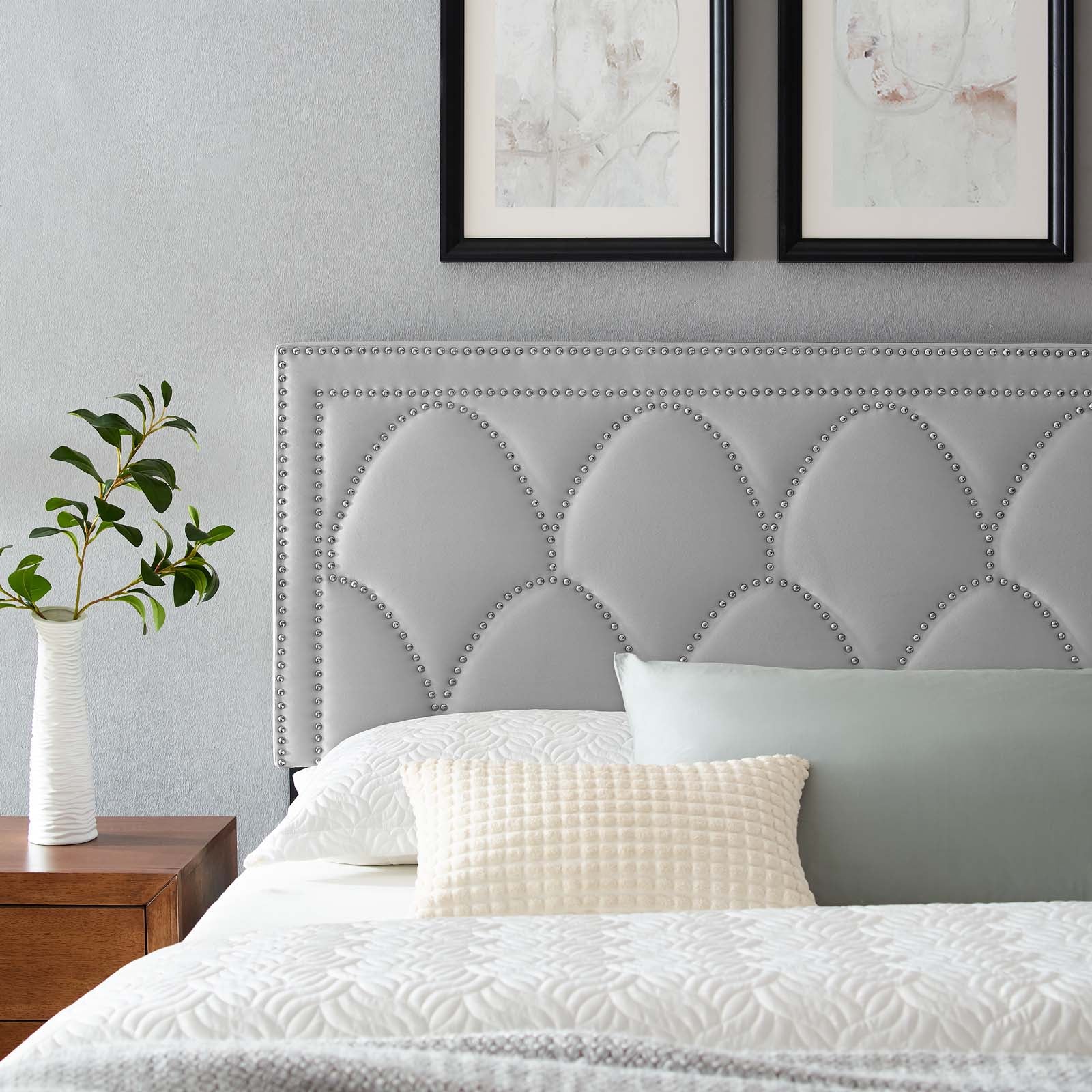 Modway Headboards - Greta Performance Velvet King/California King Headboard Light Gray