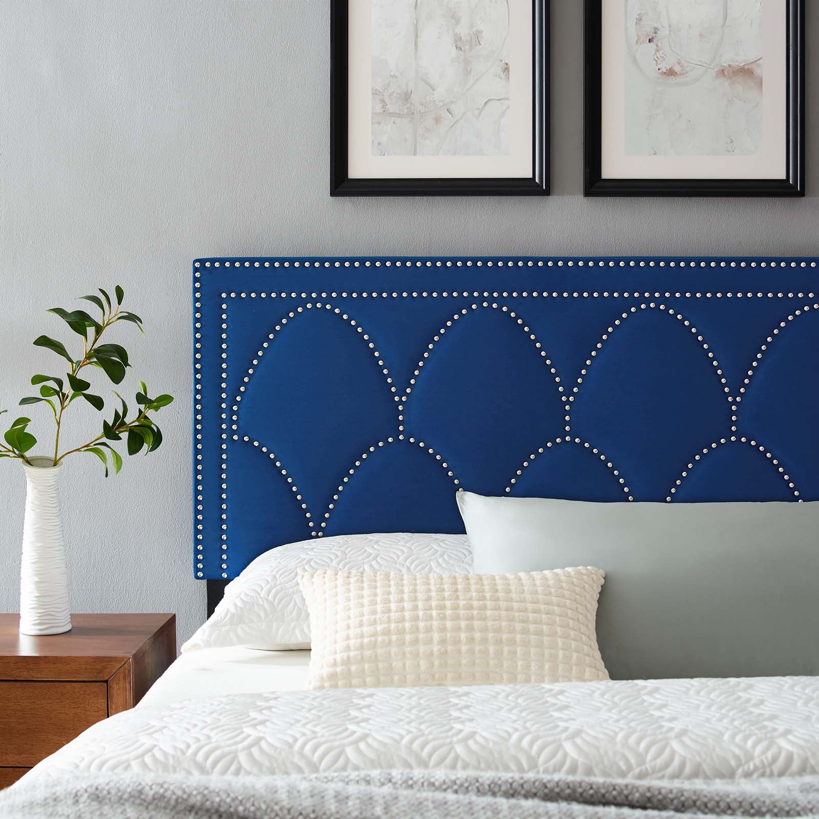 Modway Headboards - Greta Performance Velvet King/California King Headboard Navy