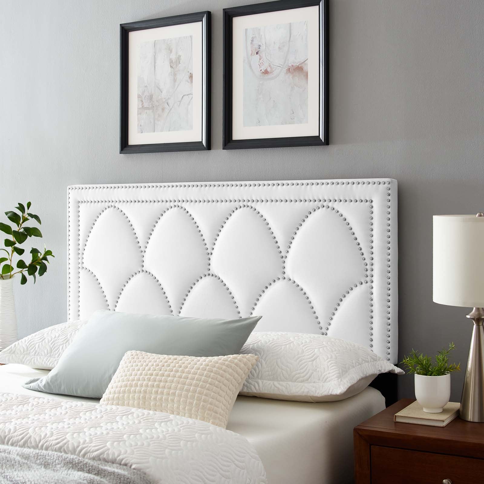 Modway Headboards - Greta Performance Velvet King/California King Headboard White