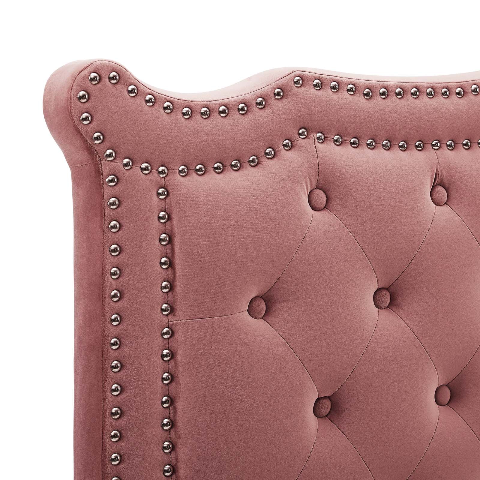 Modway Headboards - Louisa Tufted Performance Velvet Twin Headboard Dusty Rose