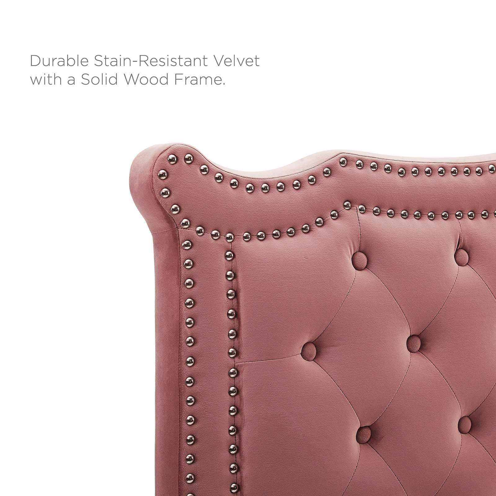 Modway Headboards - Louisa Tufted Performance Velvet Twin Headboard Dusty Rose