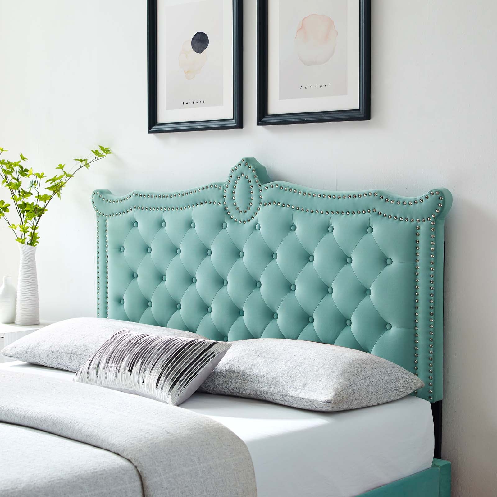 Modway Headboards - Louisa Tufted Performance Velvet Twin Headboard Mint