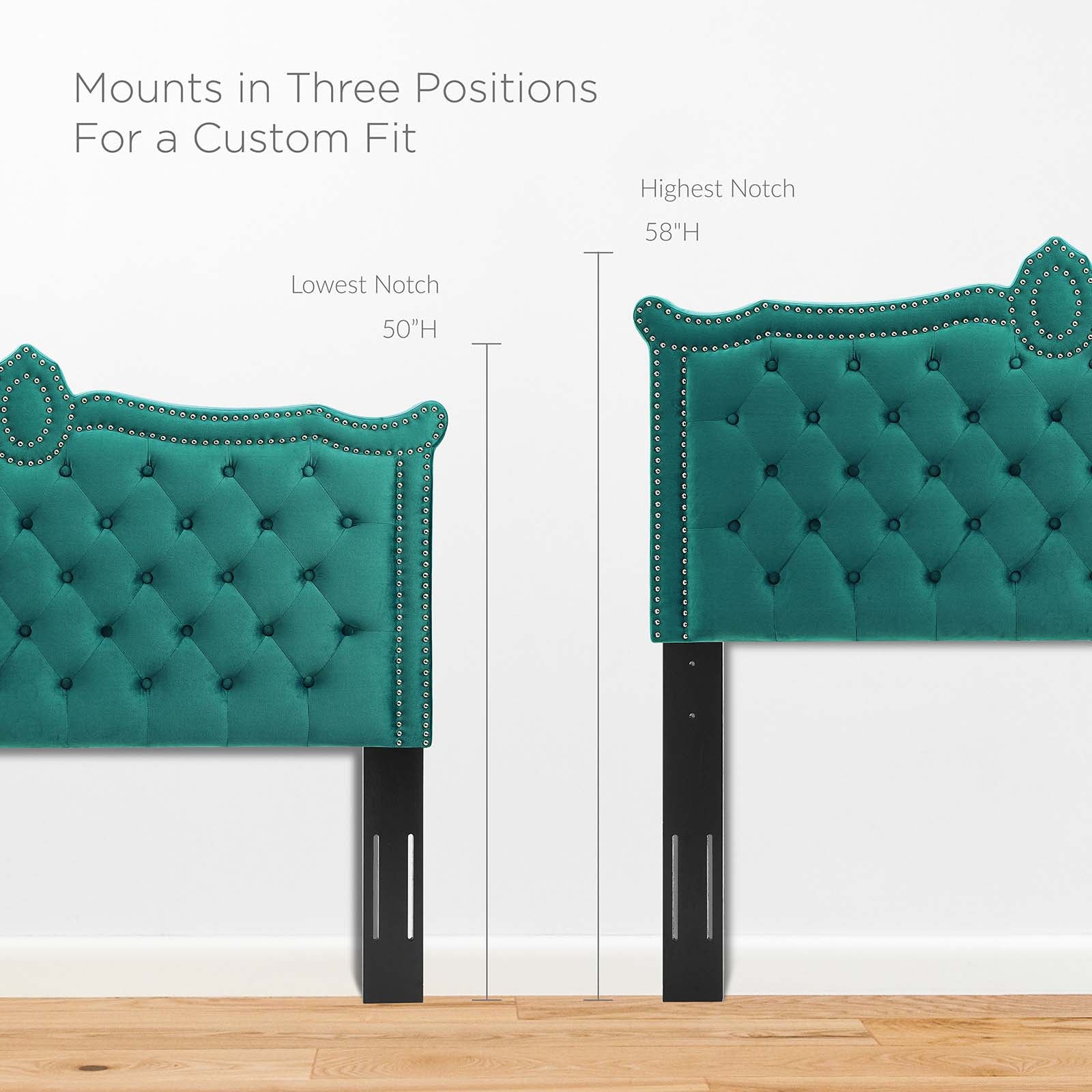 Modway Headboards - Louisa Tufted Performance Velvet Twin Headboard Teal