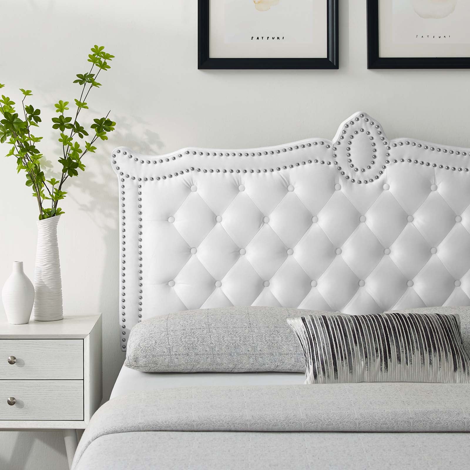 Modway Headboards - Louisa Tufted Performance Velvet Full/Queen Headboard White