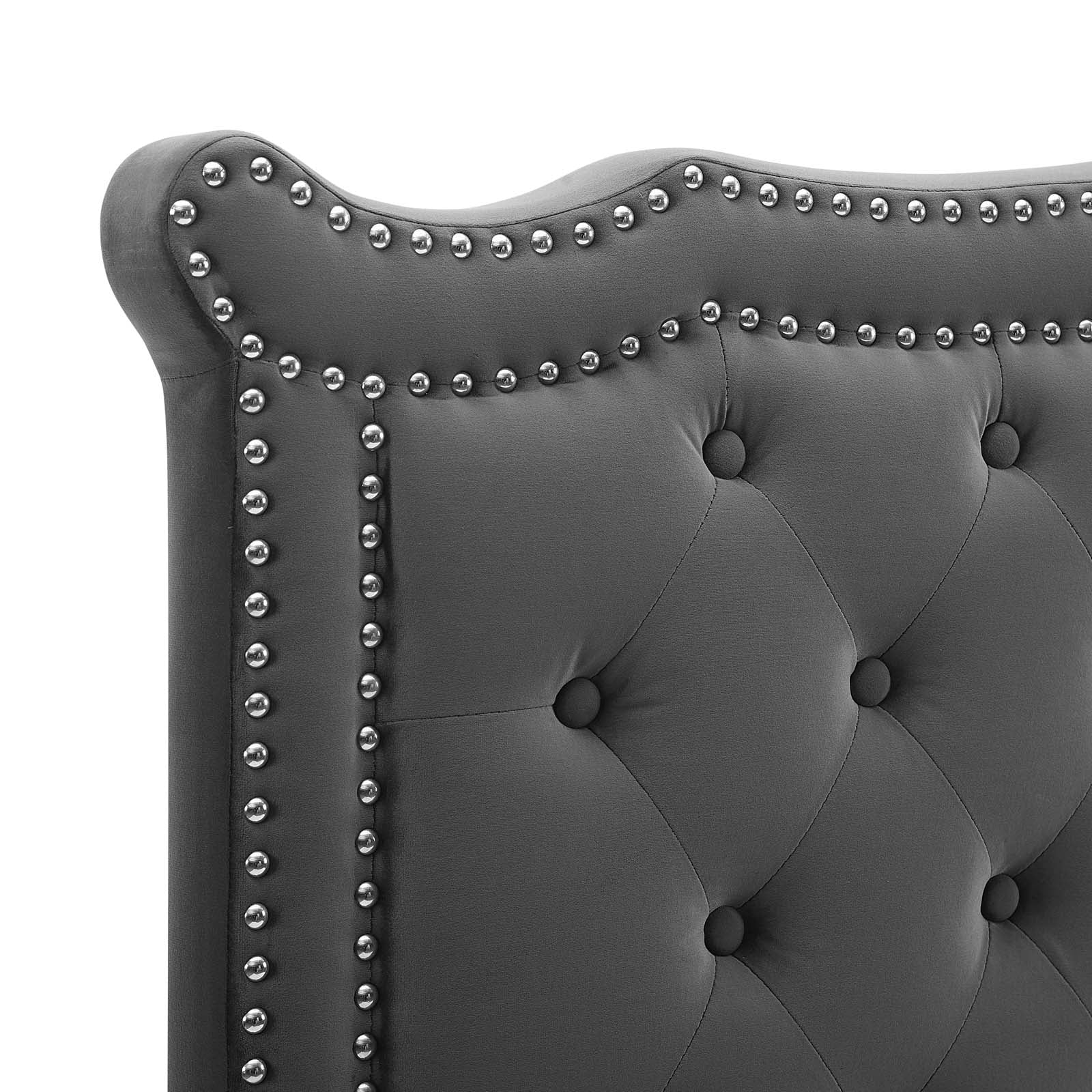 Modway Headboards - Louisa Tufted Performance Velvet King/California King Headboard Charcoal