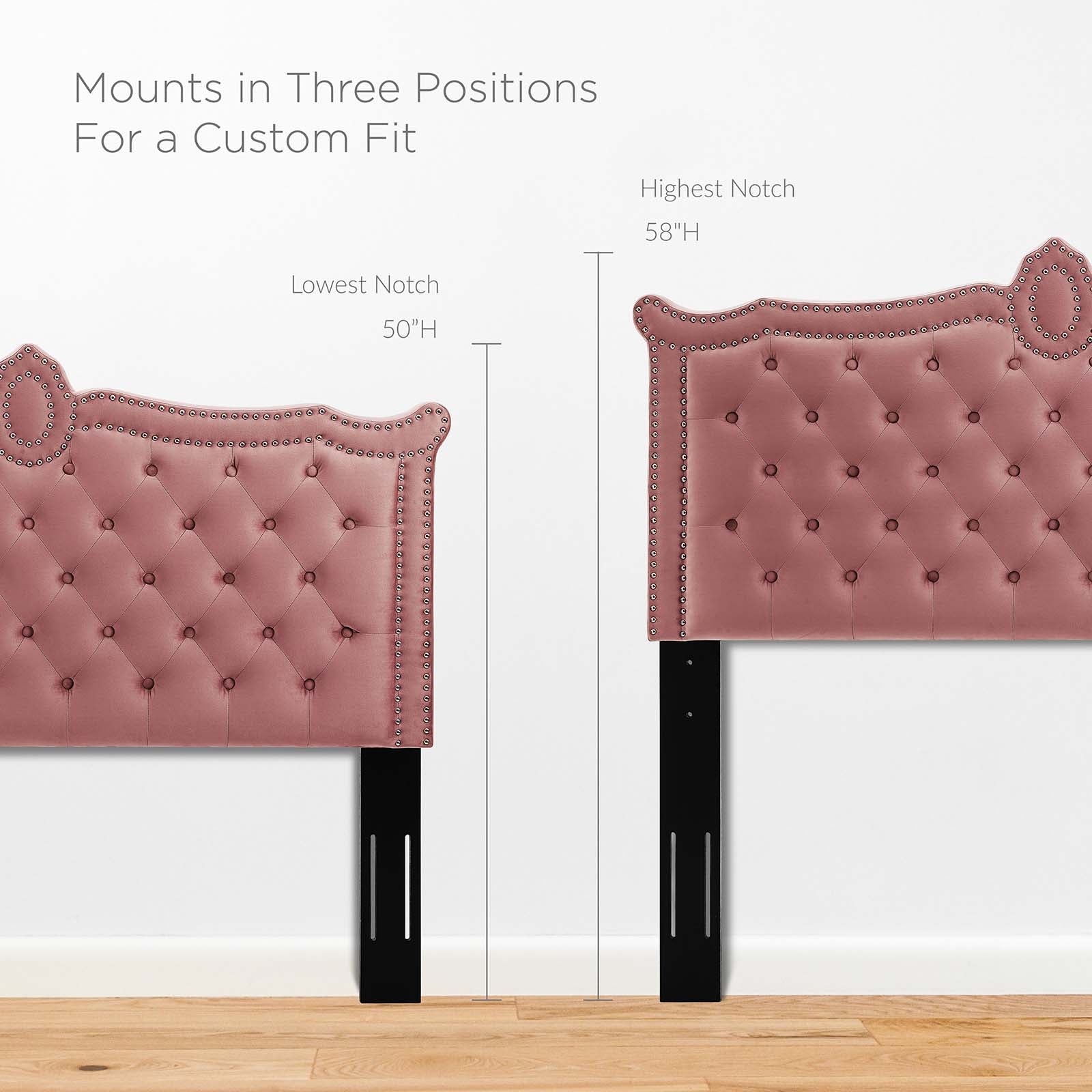 Modway Headboards - Louisa Tufted Performance Velvet King/California King Headboard Dusty Rose