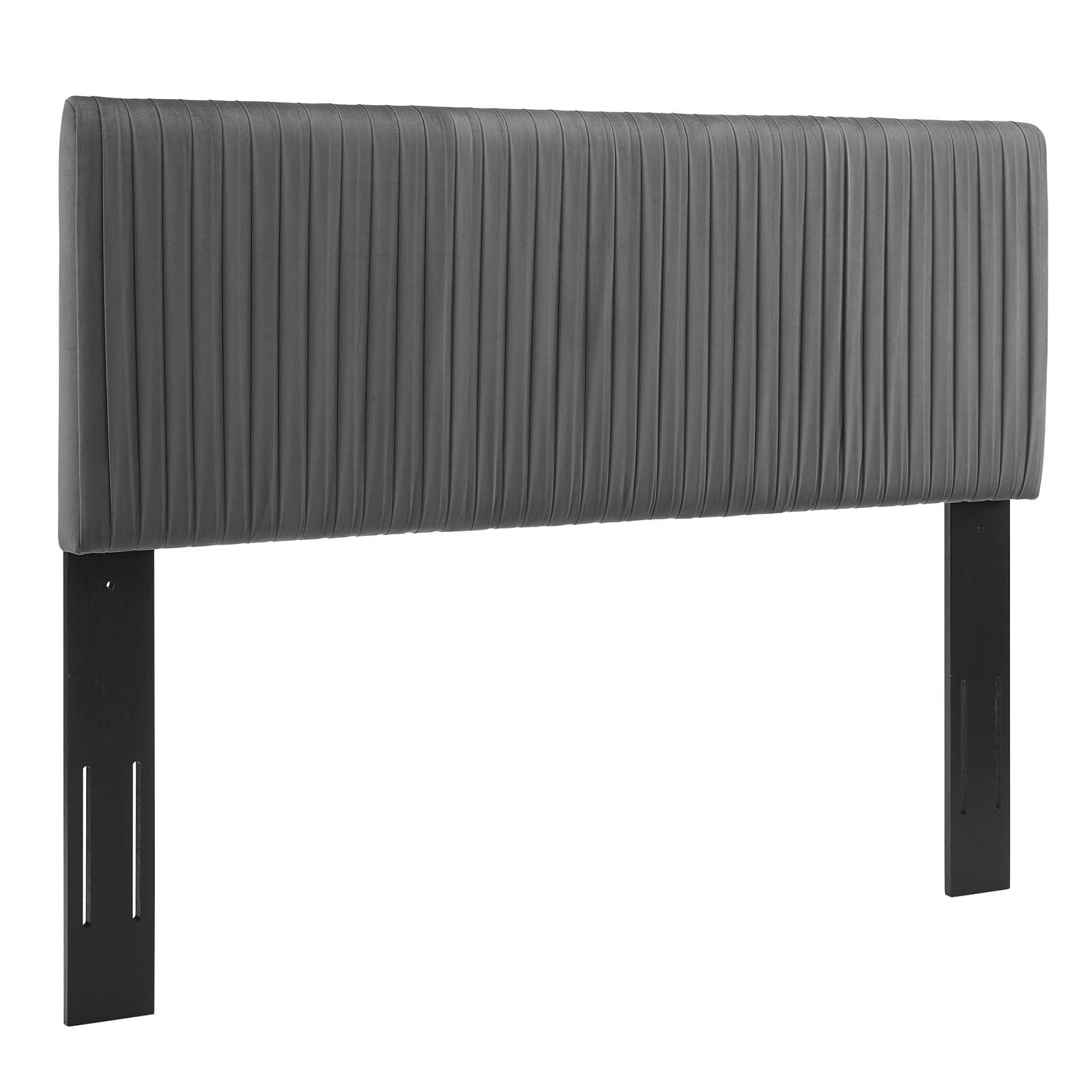 Modway Headboards - Eloise Channel Tufted Performance Velvet Full/Queen Headboard Charcoal