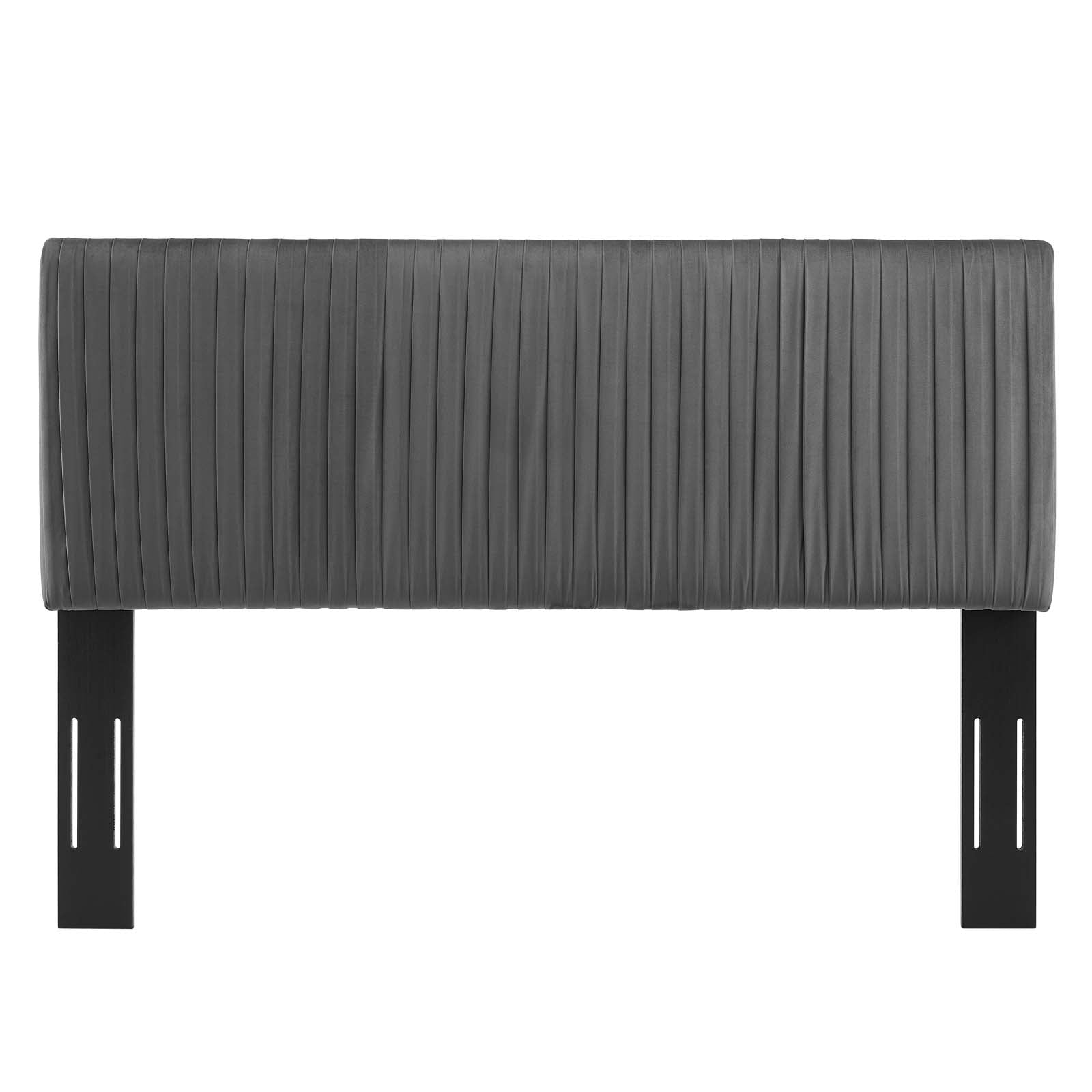 Modway Headboards - Eloise Channel Tufted Performance Velvet Full/Queen Headboard Charcoal