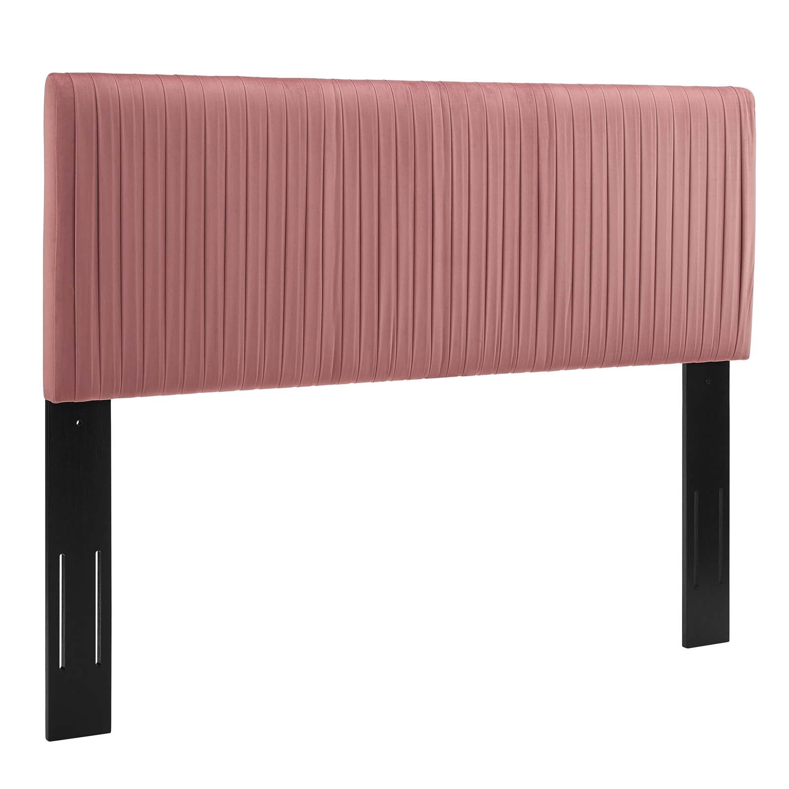 Modway Headboards - Eloise Channel Tufted Performance Velvet Full/Queen Headboard Dusty Rose