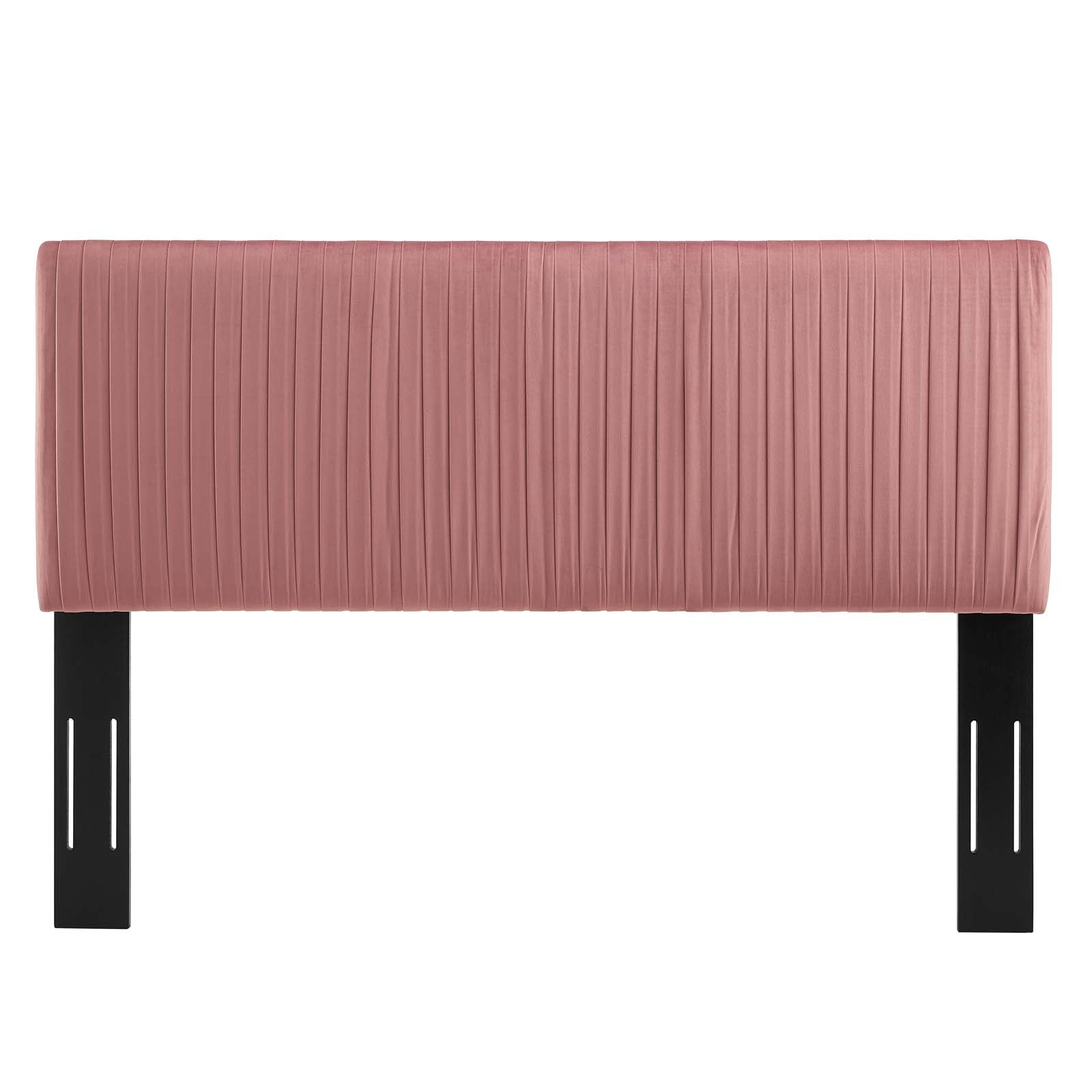 Modway Headboards - Eloise Channel Tufted Performance Velvet Full/Queen Headboard Dusty Rose