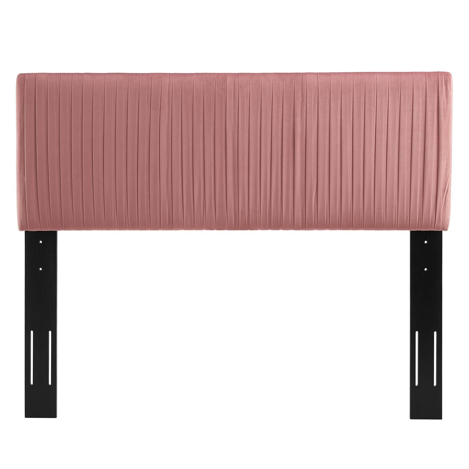 Modway Headboards - Eloise Channel Tufted Performance Velvet Full/Queen Headboard Dusty Rose