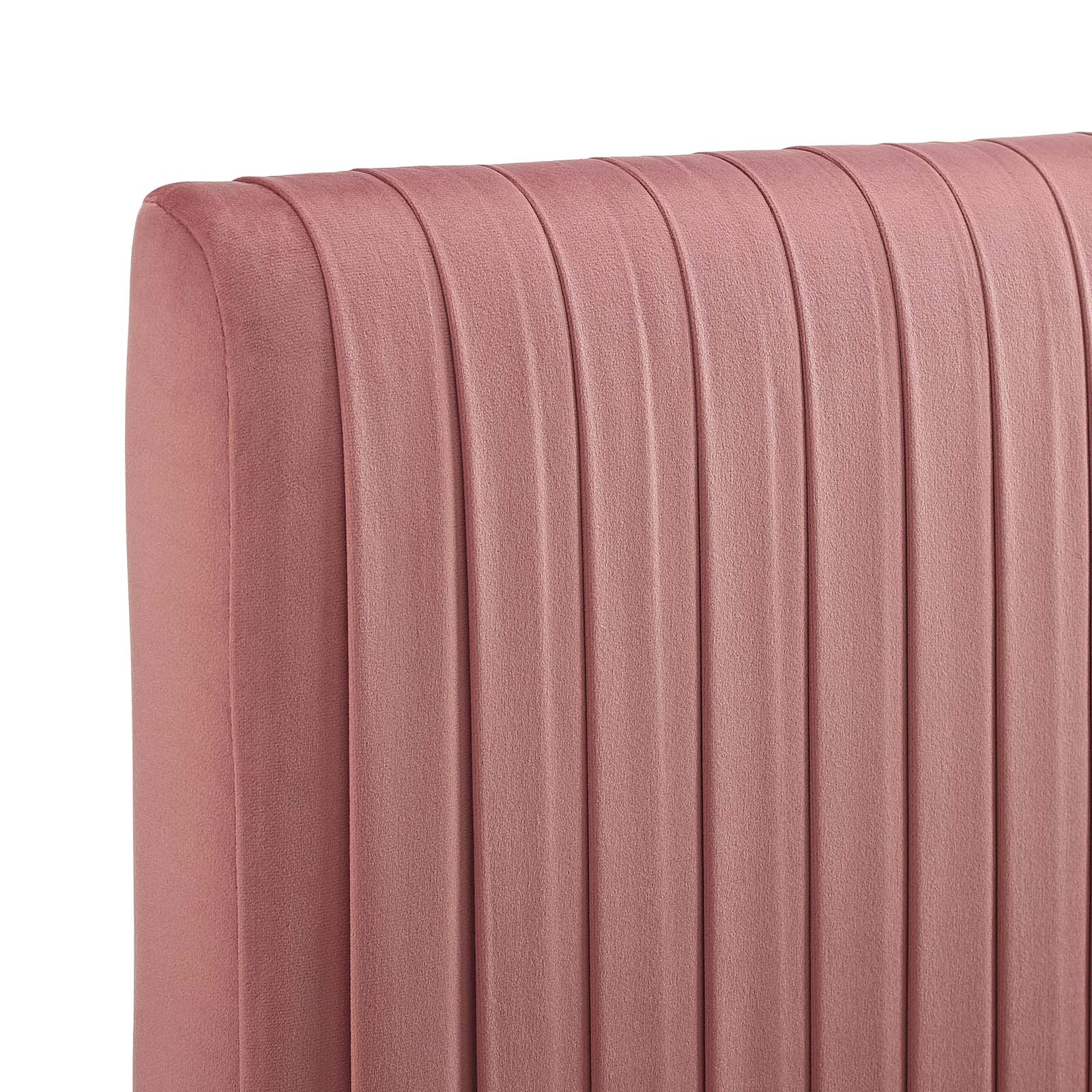 Modway Headboards - Eloise Channel Tufted Performance Velvet Full/Queen Headboard Dusty Rose