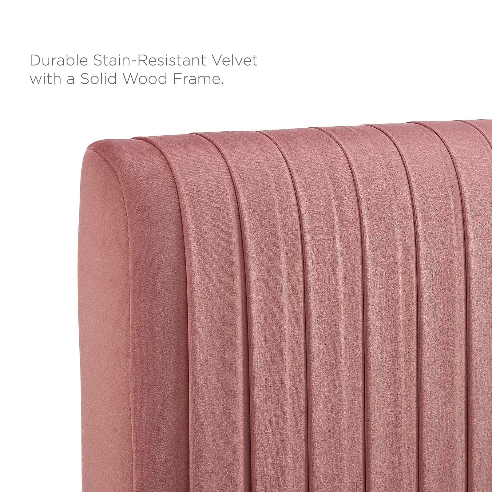 Modway Headboards - Eloise Channel Tufted Performance Velvet Full/Queen Headboard Dusty Rose