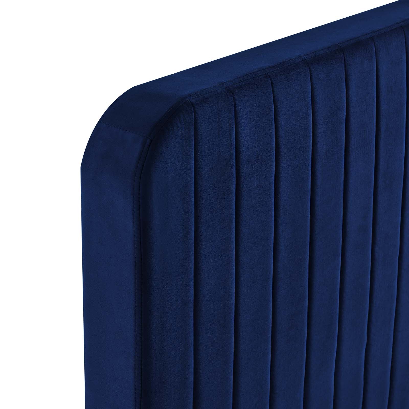 Modway Beds - Celine Channel Tufted Performance Velvet Twin Platform Bed Navy